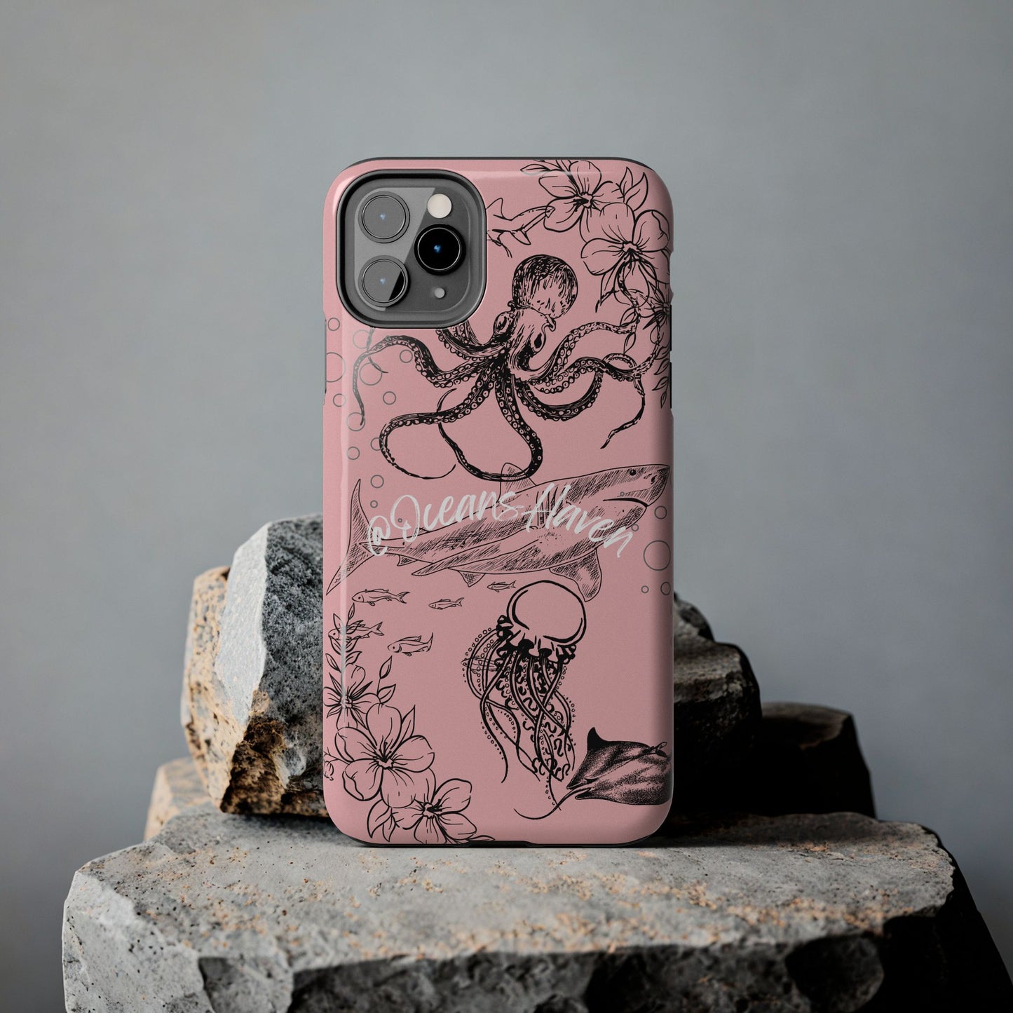 Light Pink Cute Ocean Animal iPhone Case
