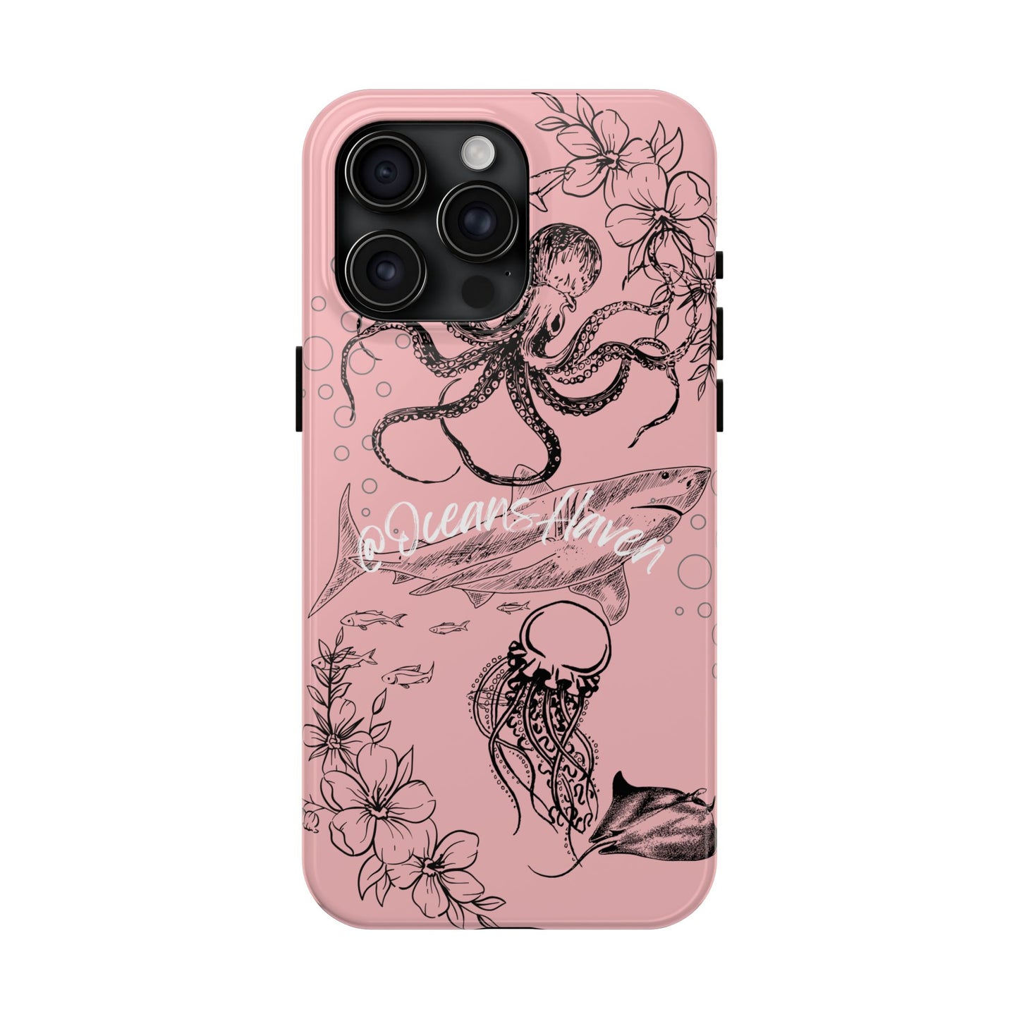 Light Pink Cute Ocean Animal iPhone Case