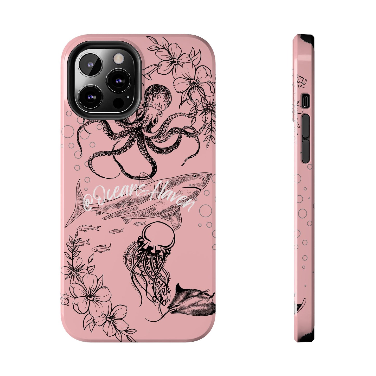 Light Pink Cute Ocean Animal iPhone Case