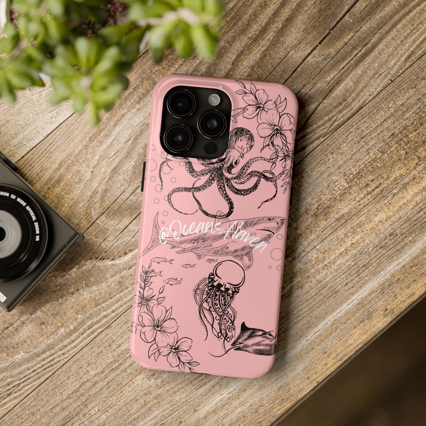 Light Pink Cute Ocean Animal iPhone Case