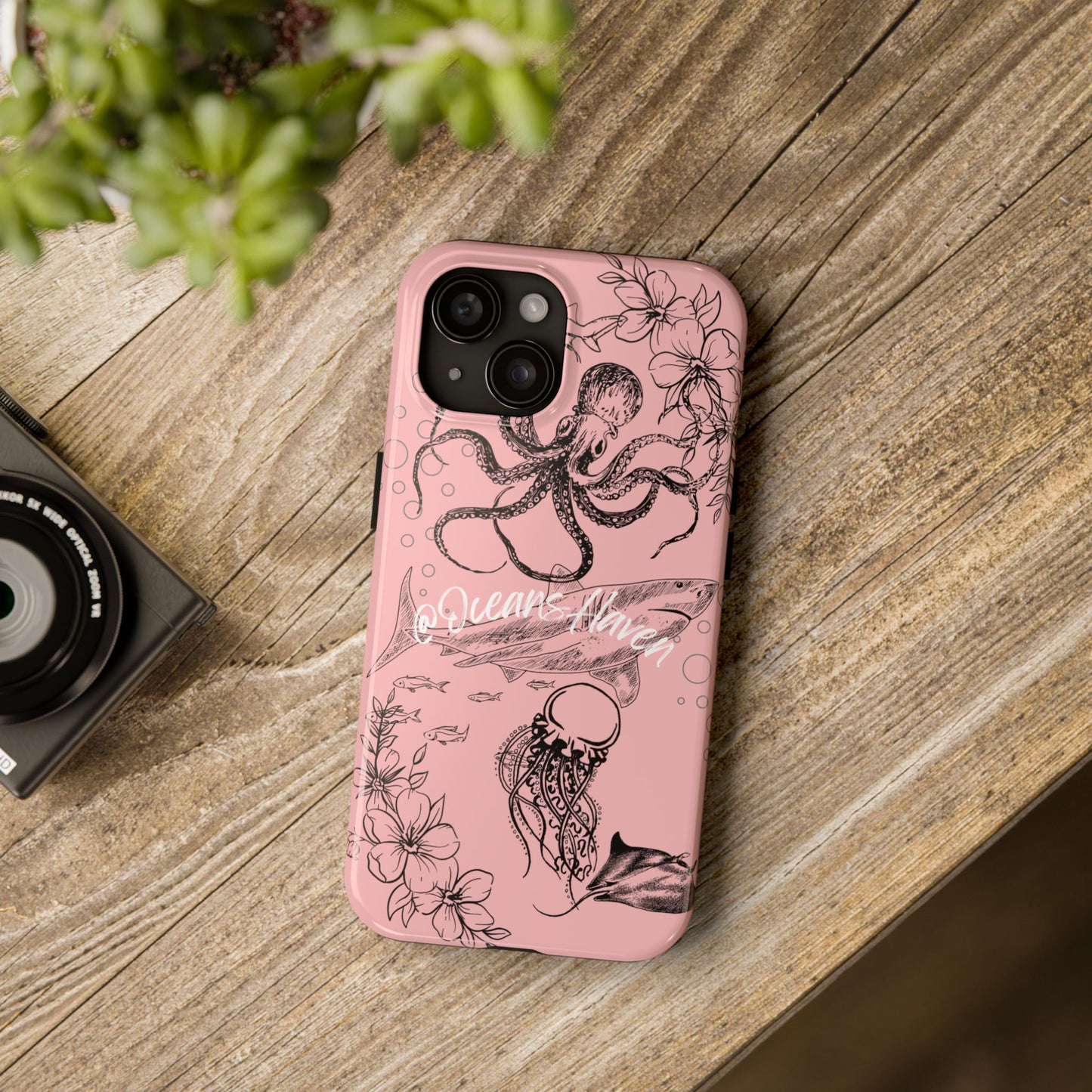 Light Pink Cute Ocean Animal iPhone Case