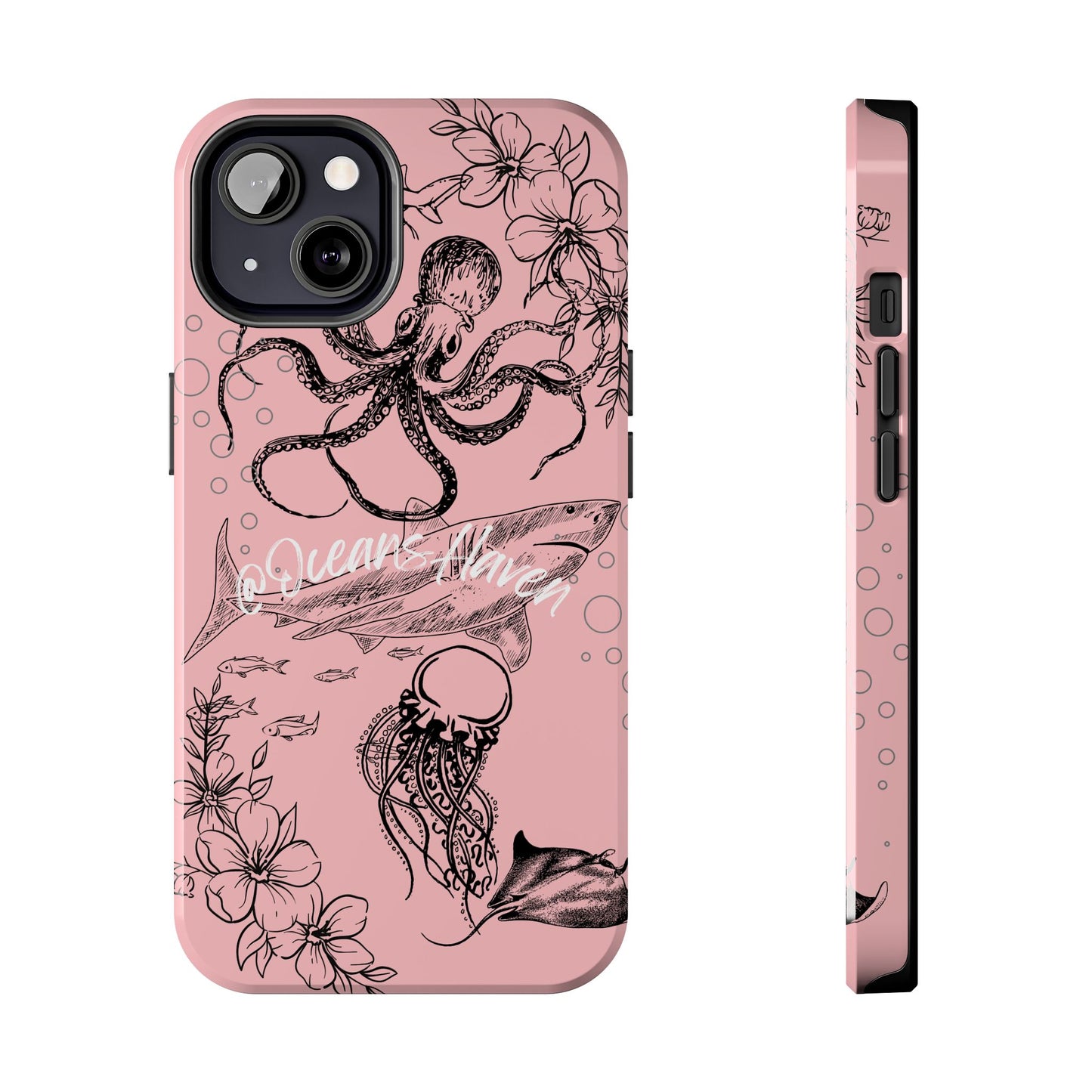 Light Pink Cute Ocean Animal iPhone Case