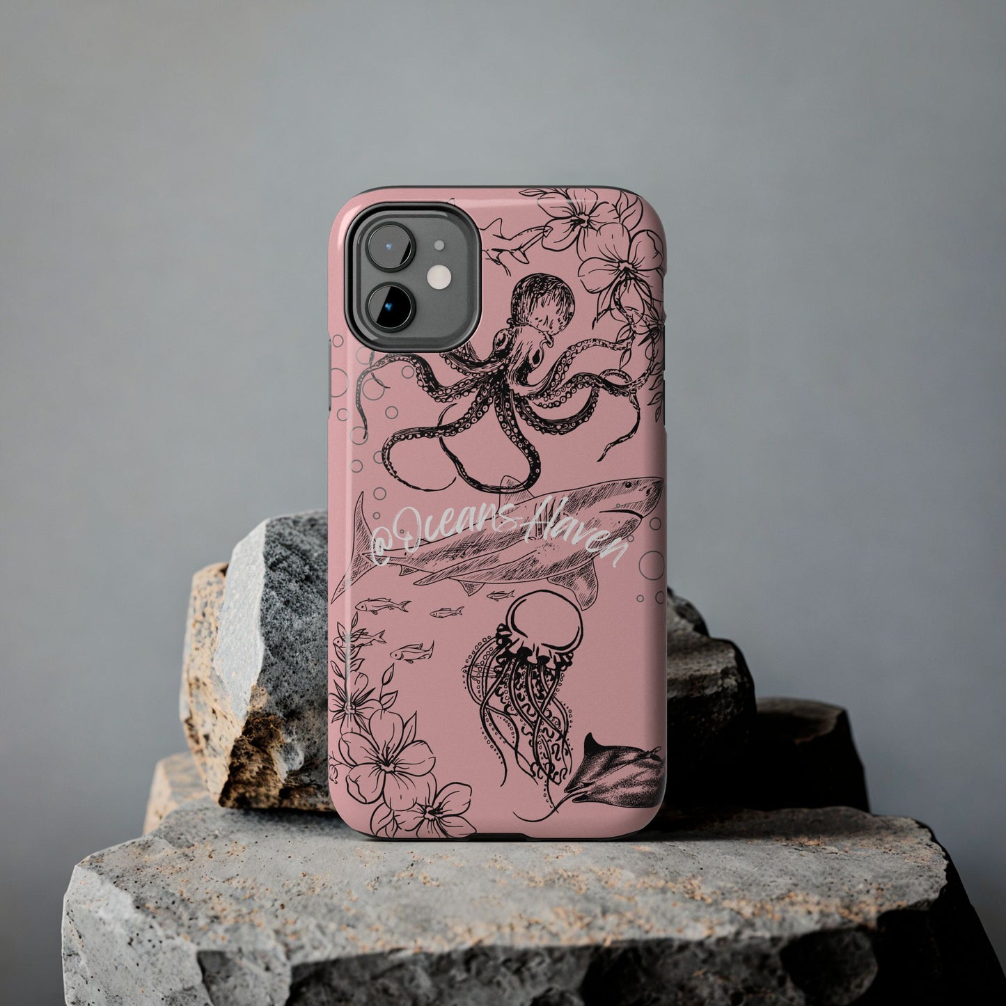 Light Pink Cute Ocean Animal iPhone Case