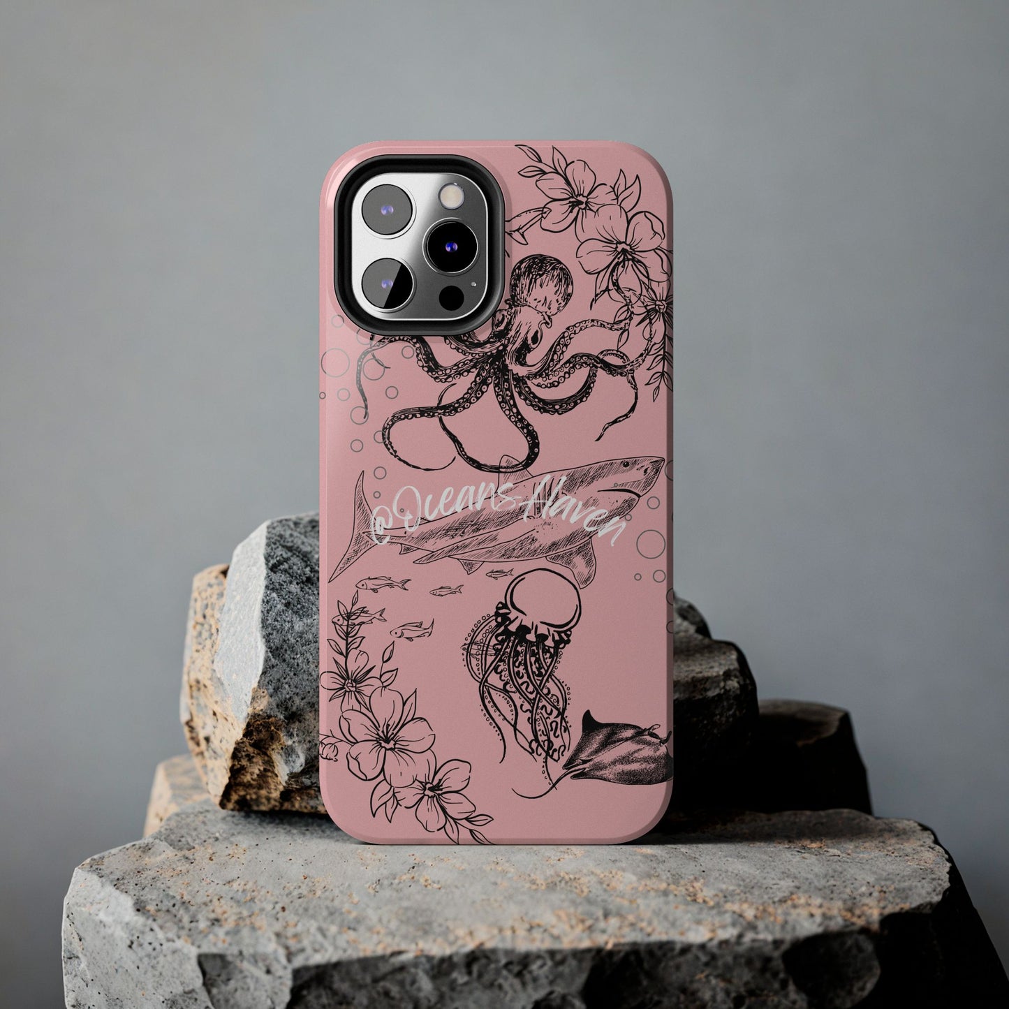 Light Pink Cute Ocean Animal iPhone Case
