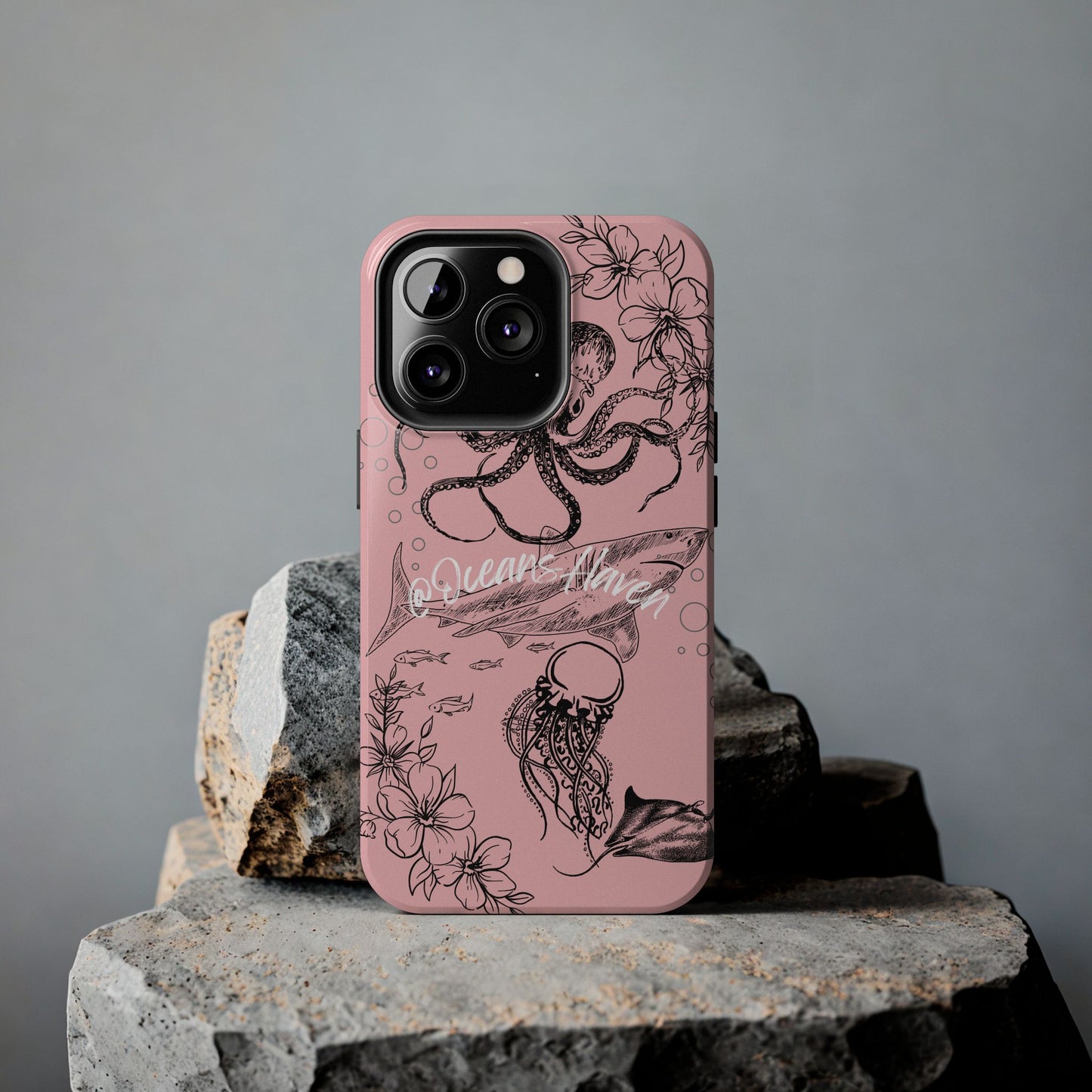 Light Pink Cute Ocean Animal iPhone Case
