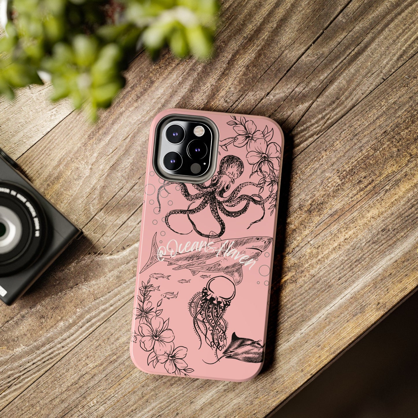 Light Pink Cute Ocean Animal iPhone Case