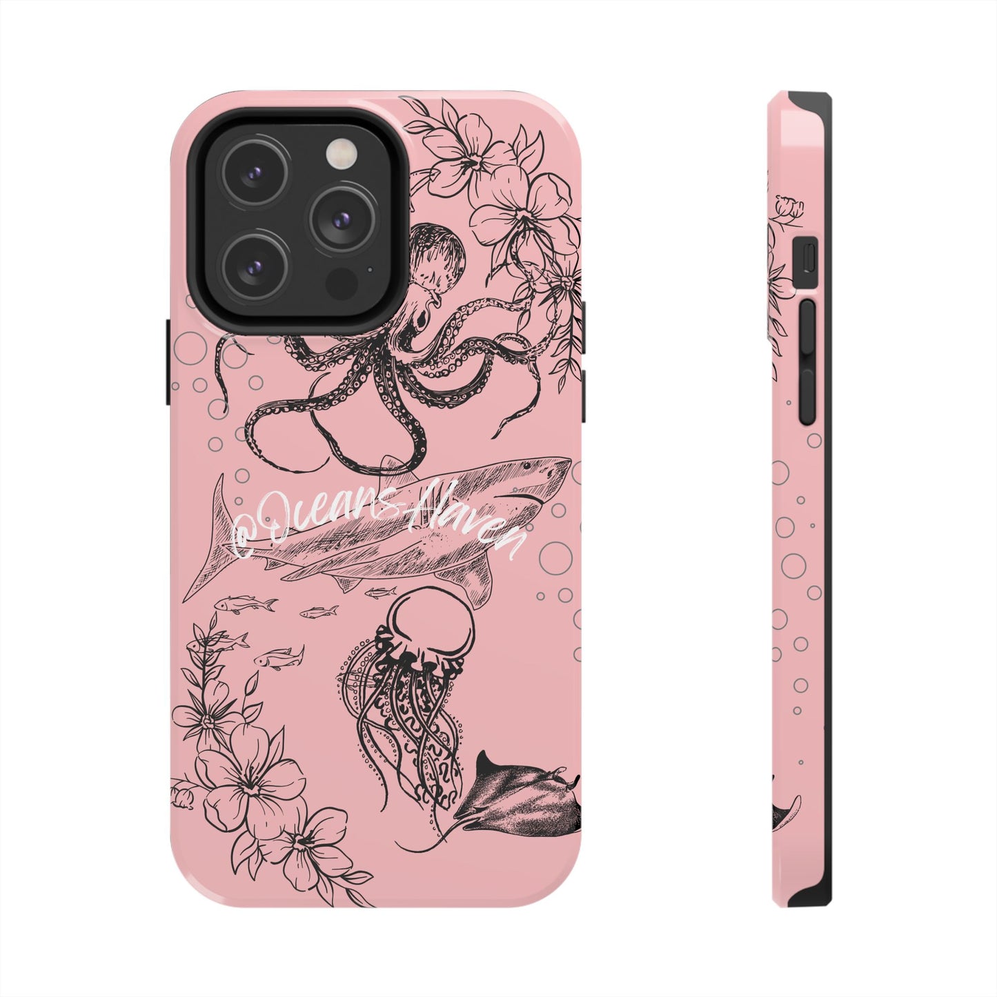Light Pink Cute Ocean Animal iPhone Case