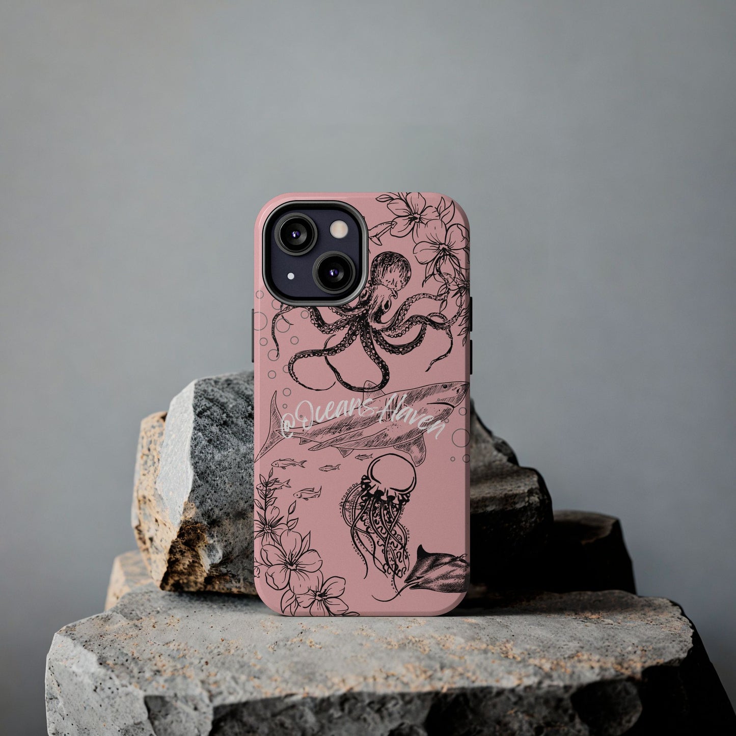 Light Pink Cute Ocean Animal iPhone Case