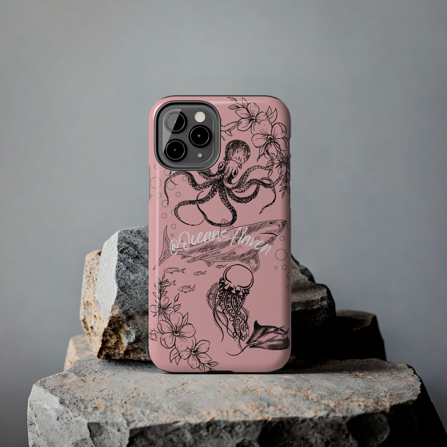 Light Pink Cute Ocean Animal iPhone Case