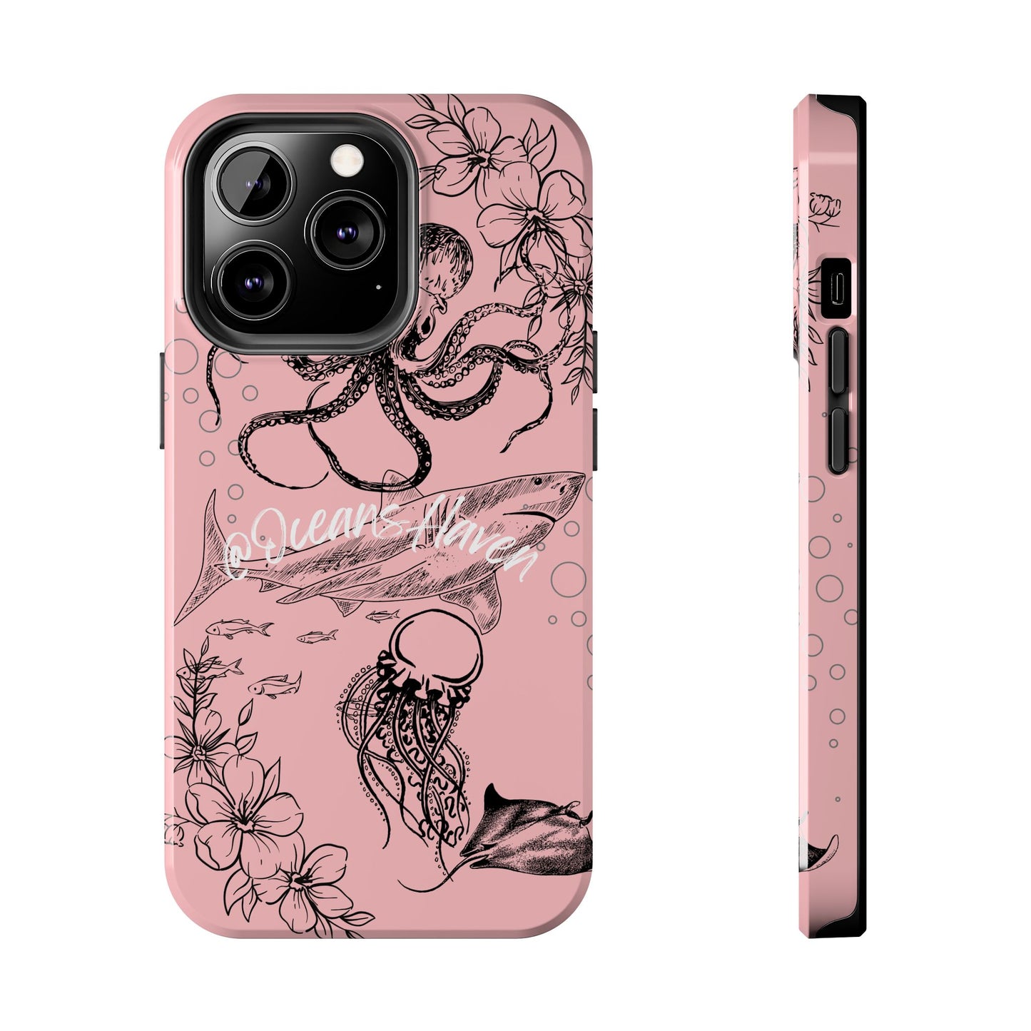 Light Pink Cute Ocean Animal iPhone Case