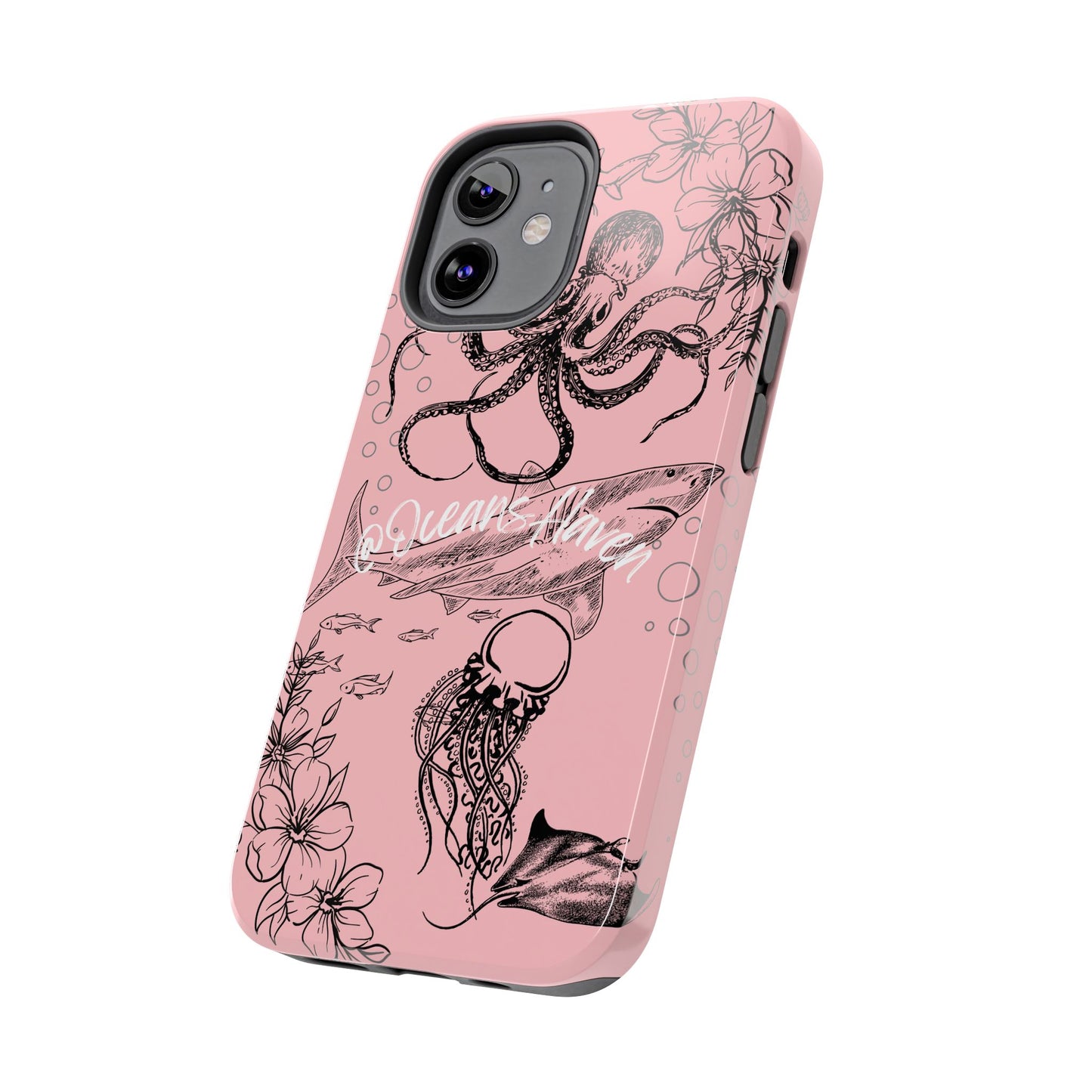 Light Pink Cute Ocean Animal iPhone Case