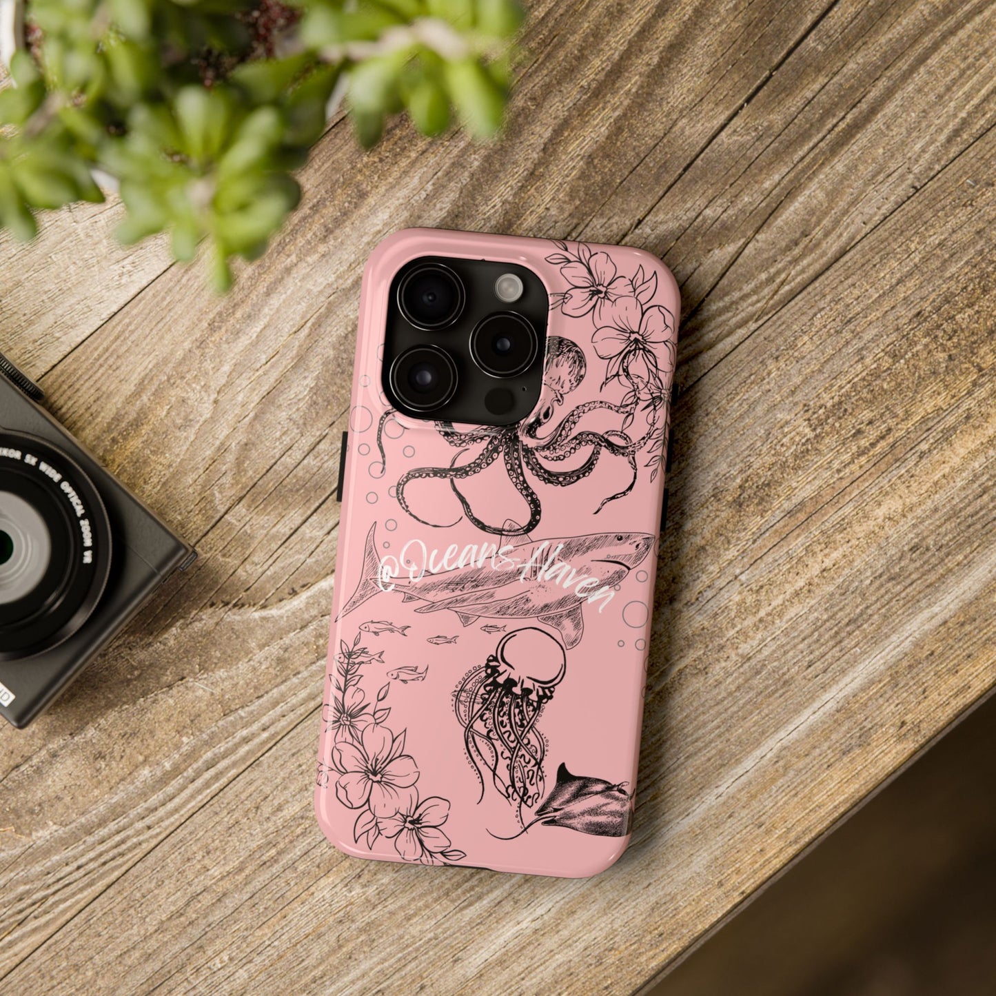 Light Pink Cute Ocean Animal iPhone Case