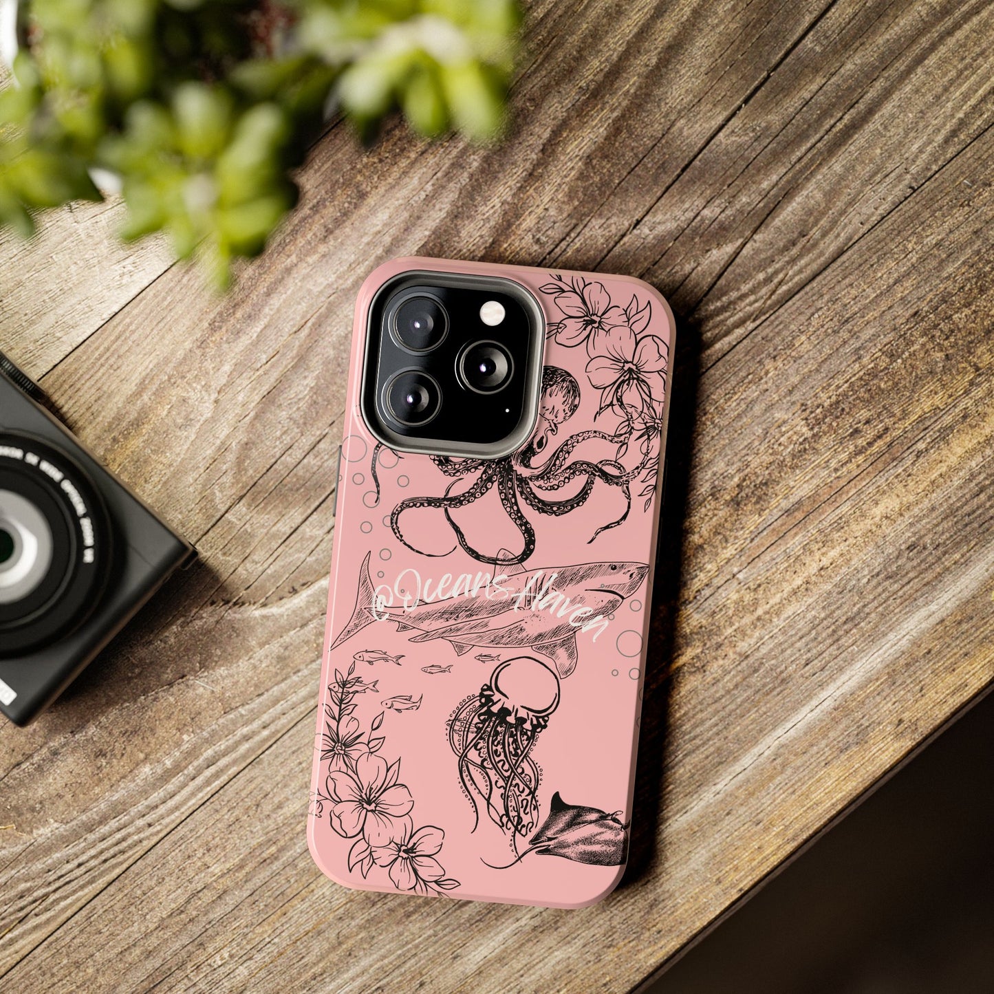 Light Pink Cute Ocean Animal iPhone Case
