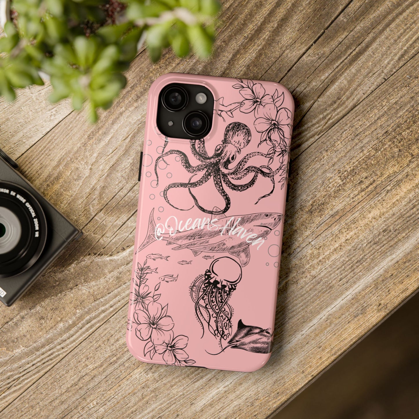 Light Pink Cute Ocean Animal iPhone Case