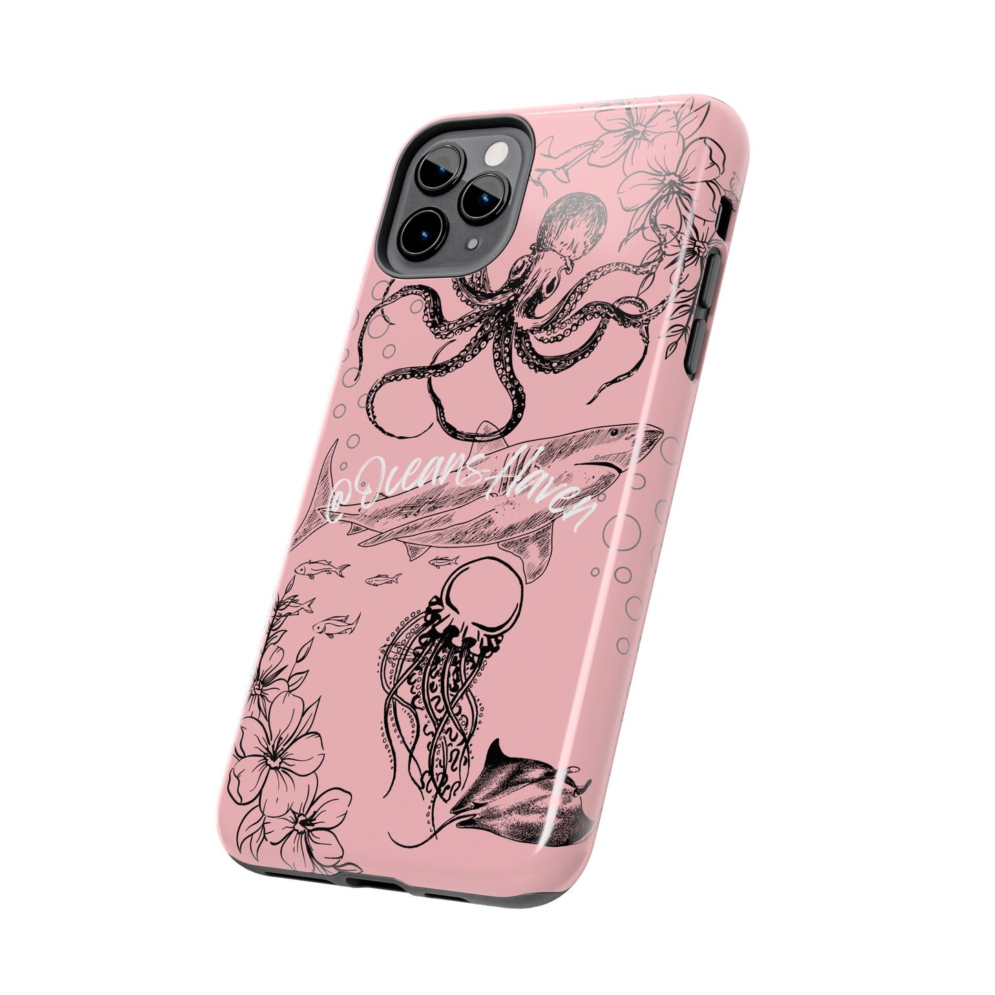 Light Pink Cute Ocean Animal iPhone Case