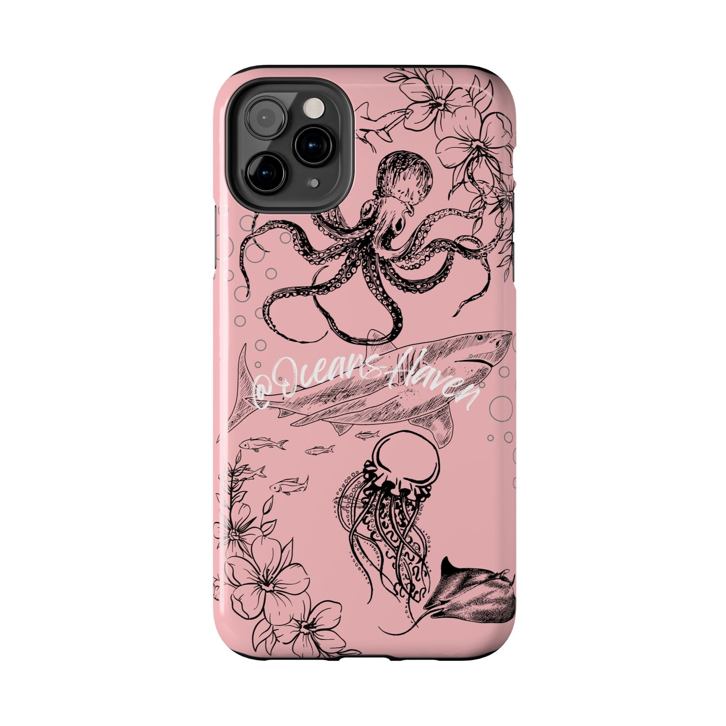 Light Pink Cute Ocean Animal iPhone Case