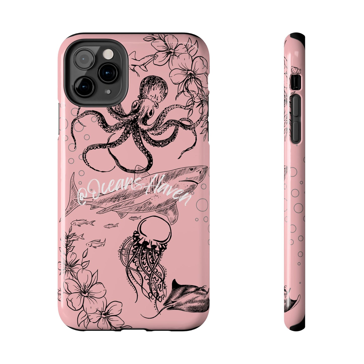 Light Pink Cute Ocean Animal iPhone Case