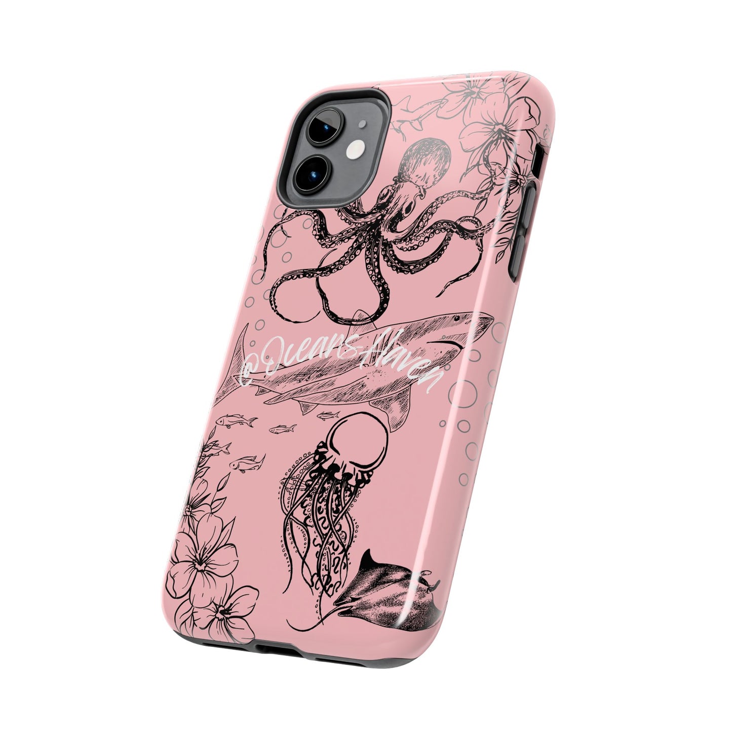 Light Pink Cute Ocean Animal iPhone Case
