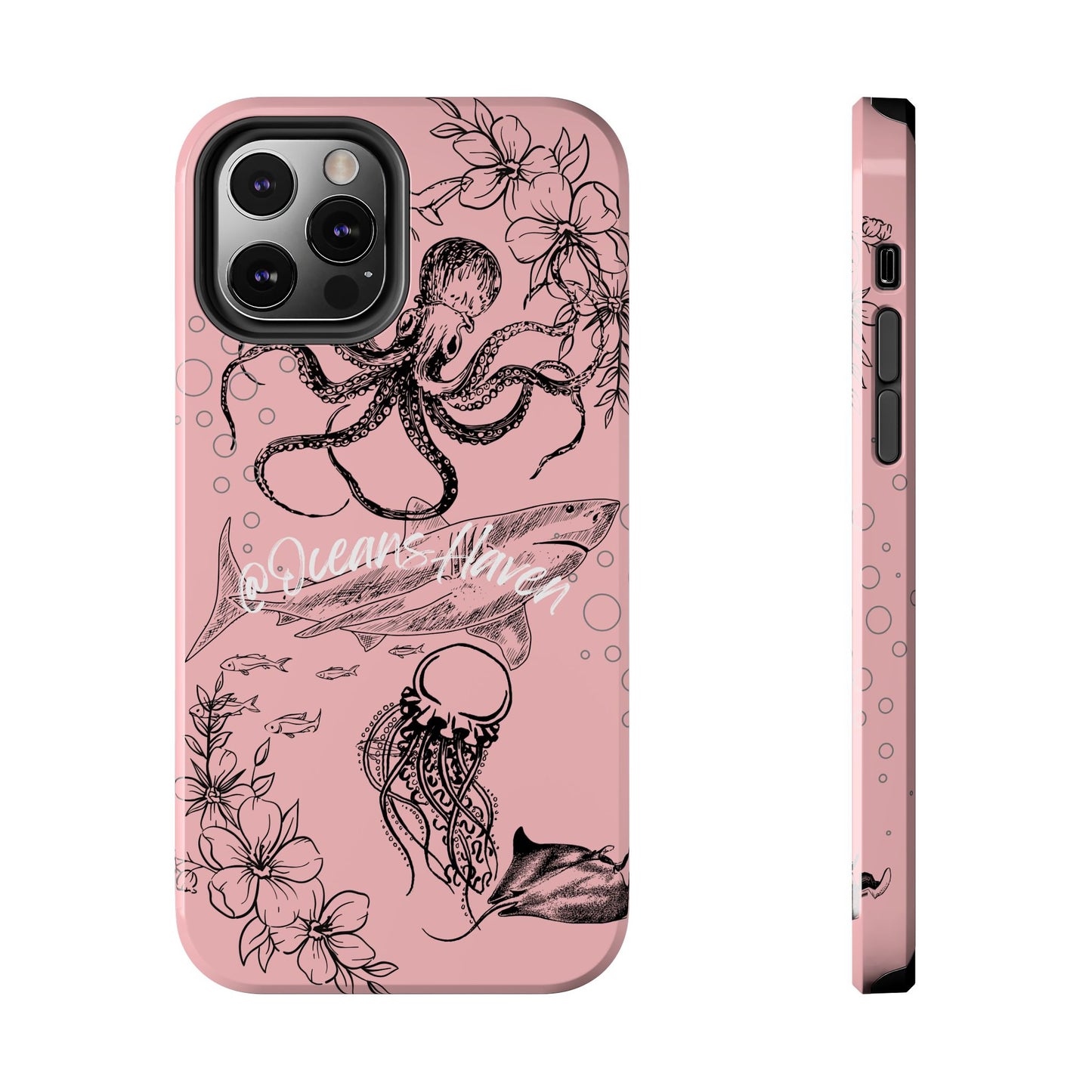 Light Pink Cute Ocean Animal iPhone Case