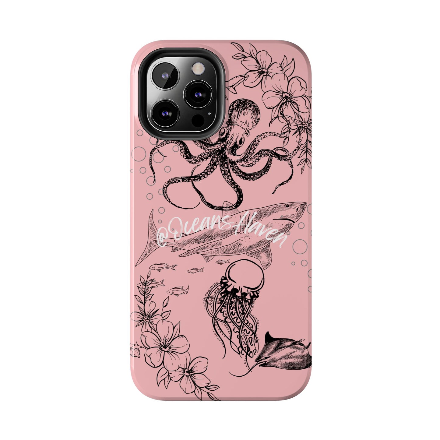 Light Pink Cute Ocean Animal iPhone Case