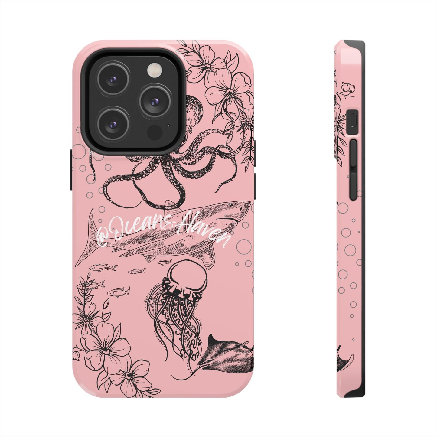 Light Pink Cute Ocean Animal iPhone Case