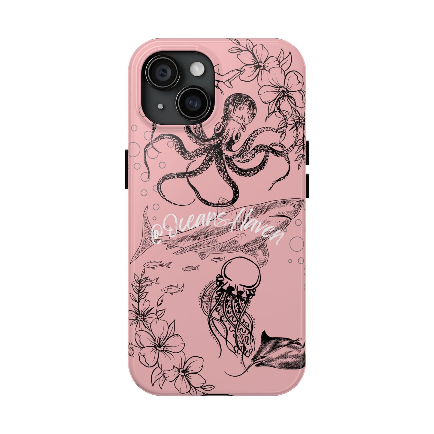Light Pink Cute Ocean Animal iPhone Case