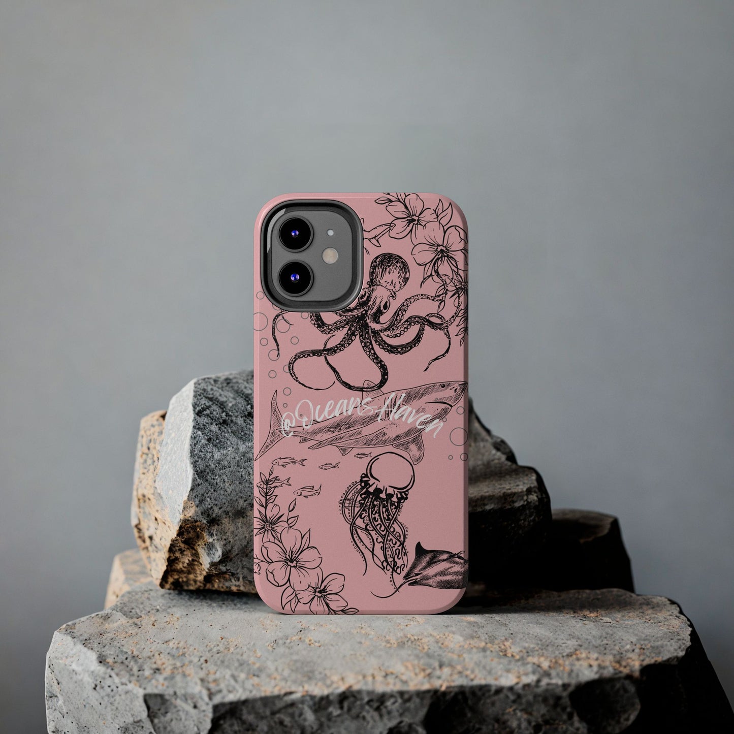 Light Pink Cute Ocean Animal iPhone Case
