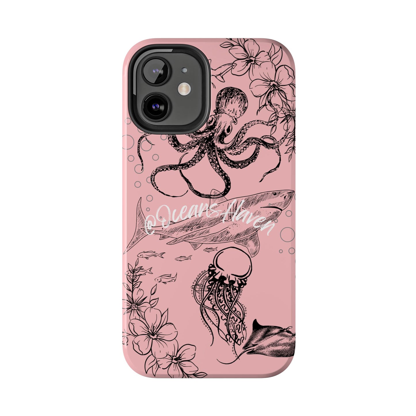 Light Pink Cute Ocean Animal iPhone Case