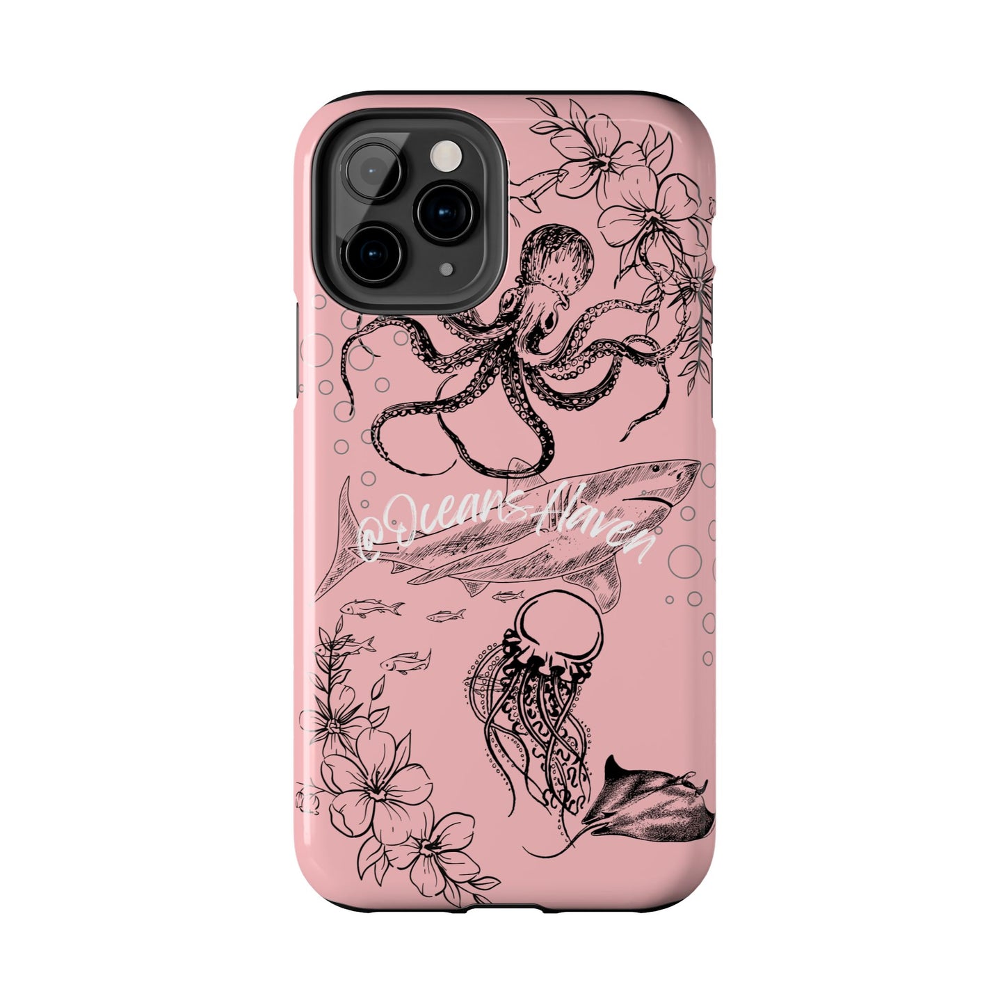 Light Pink Cute Ocean Animal iPhone Case