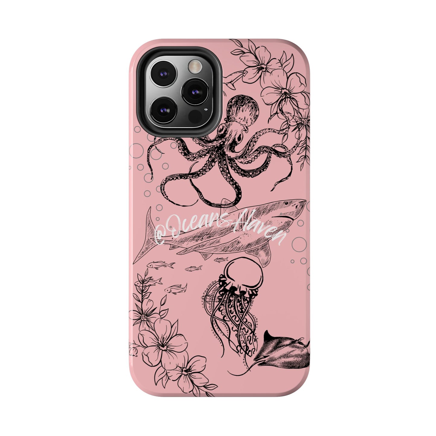 Light Pink Cute Ocean Animal iPhone Case