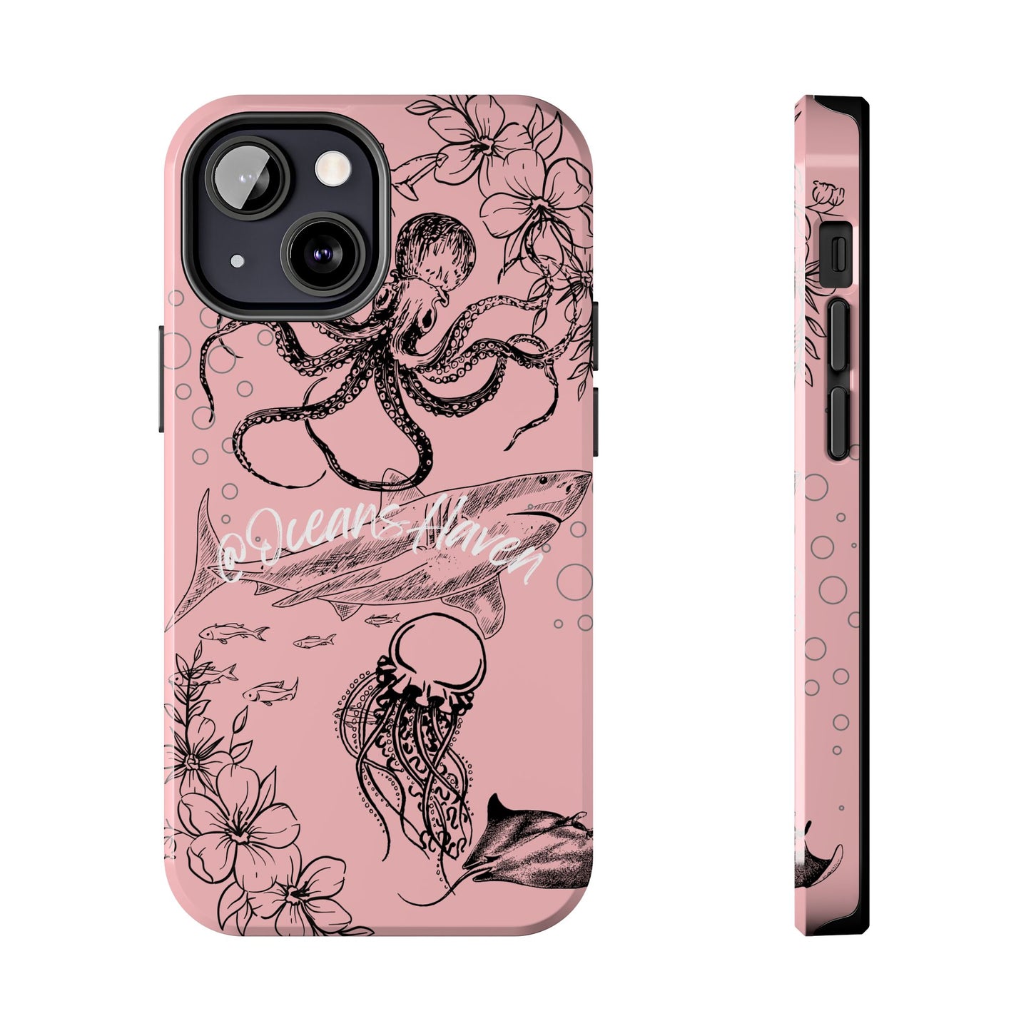 Light Pink Cute Ocean Animal iPhone Case