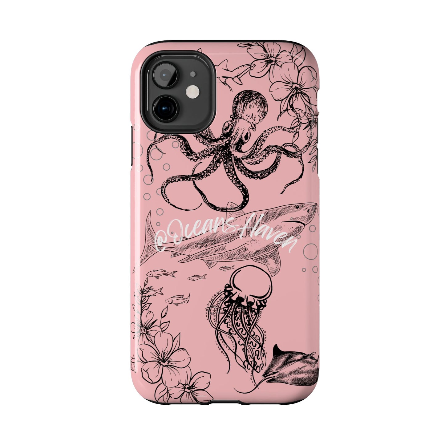 Light Pink Cute Ocean Animal iPhone Case