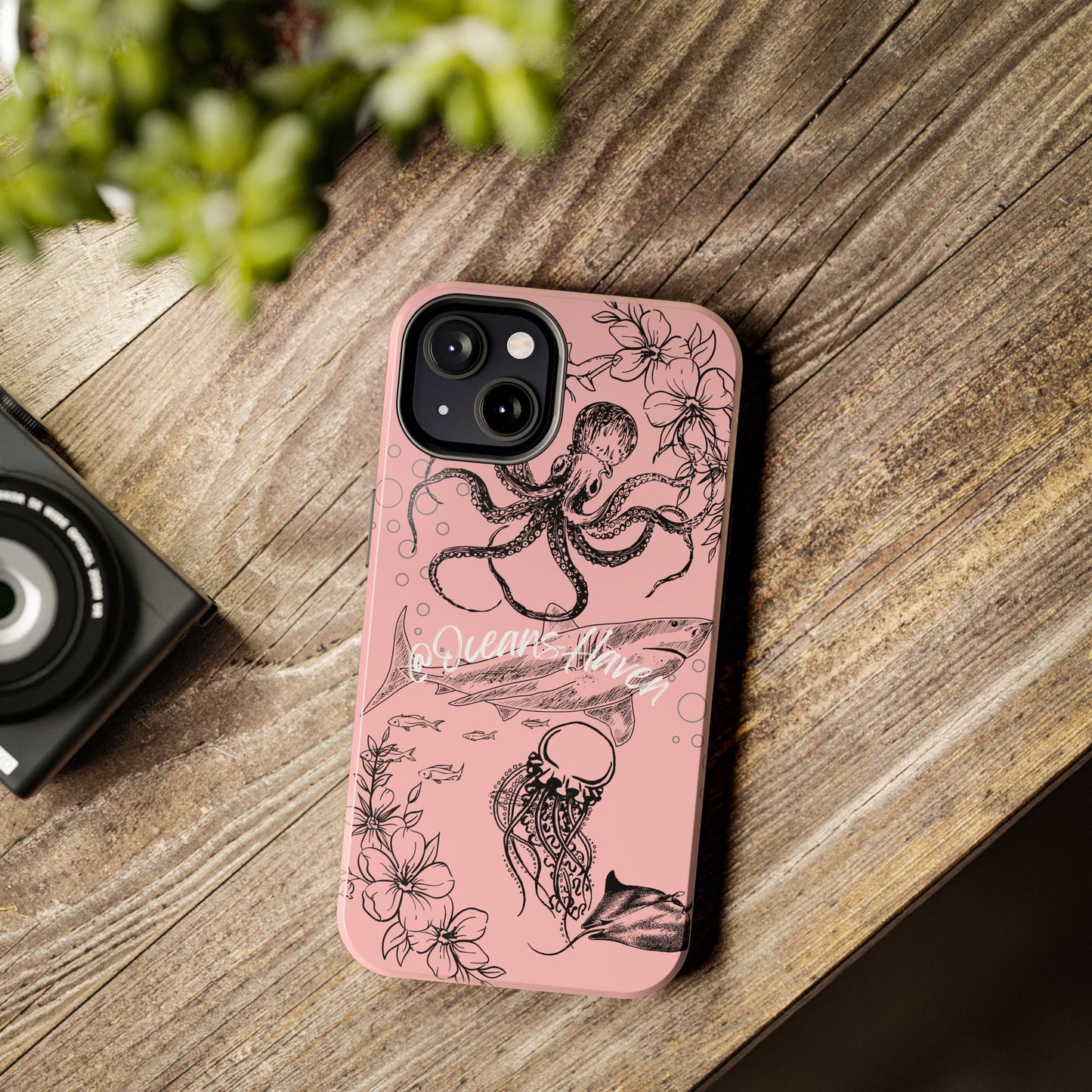 Light Pink Cute Ocean Animal iPhone Case