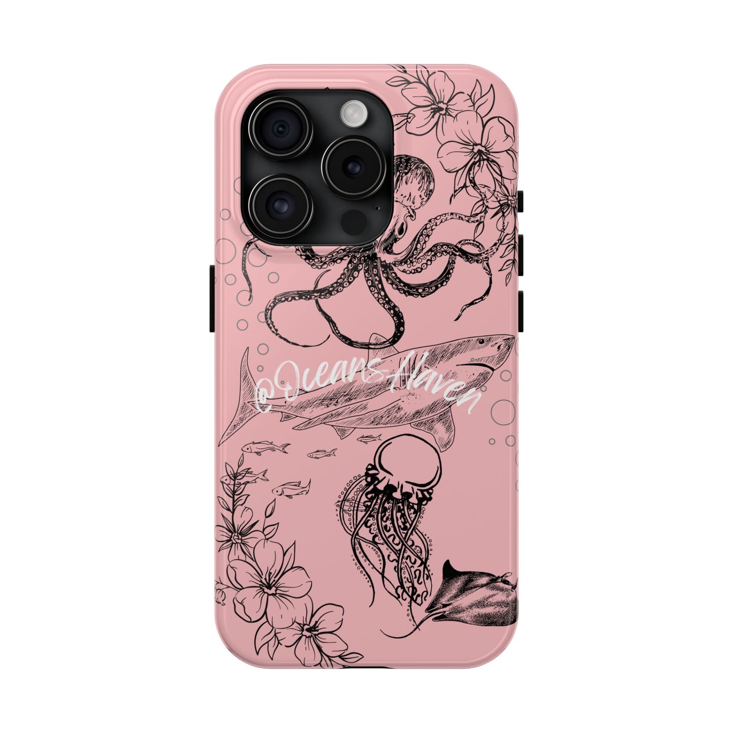 Light Pink Cute Ocean Animal iPhone Case