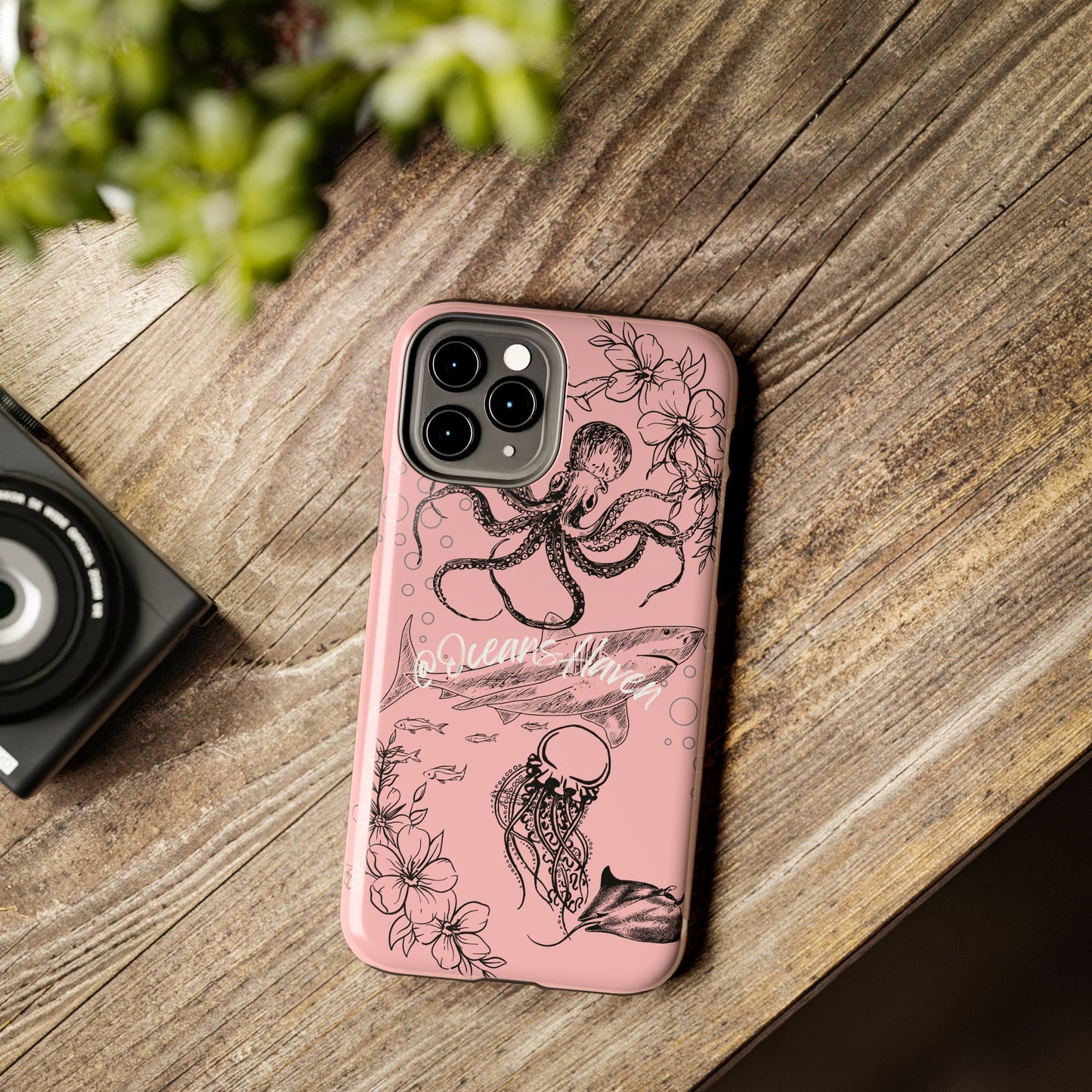 Light Pink Cute Ocean Animal iPhone Case