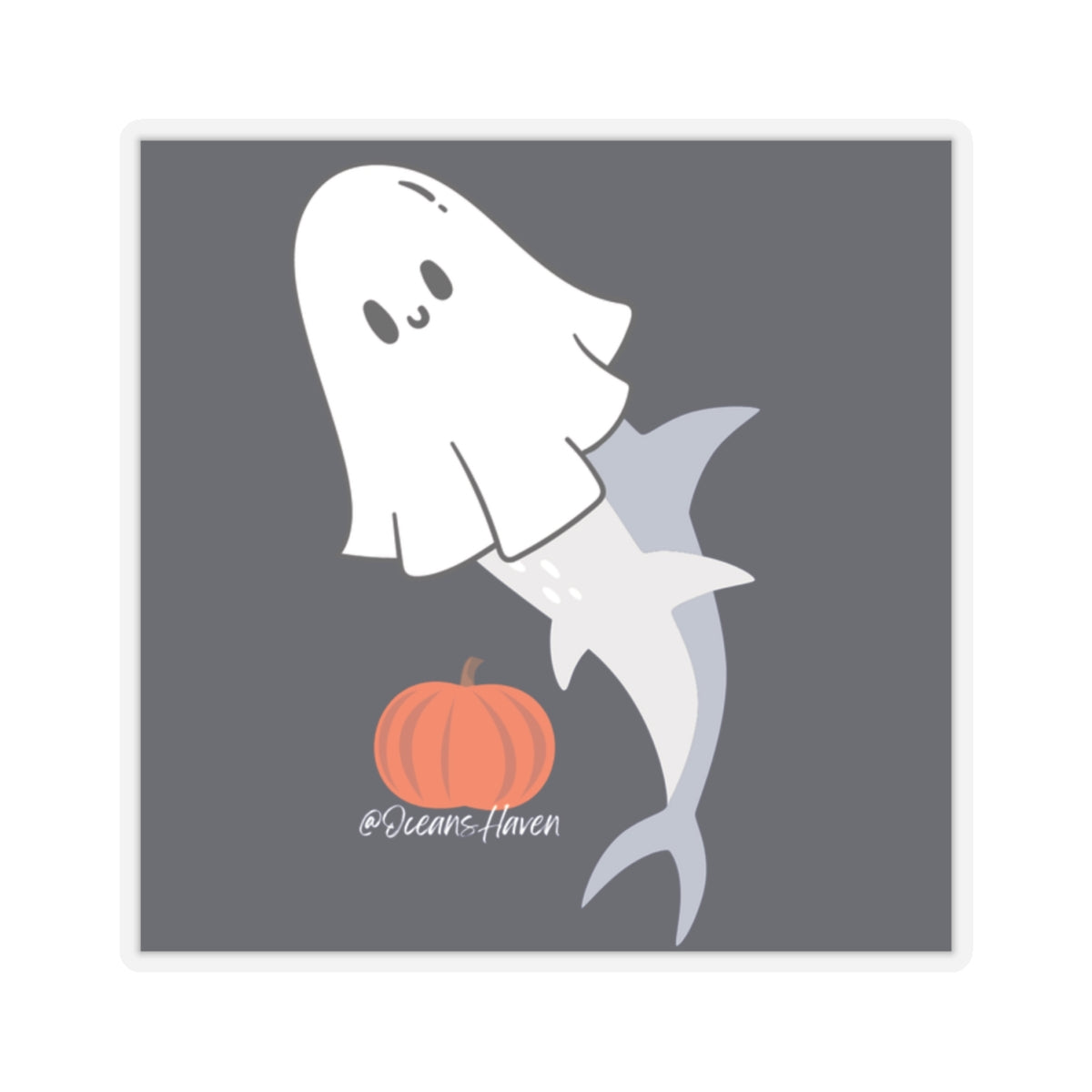 Cute Ghost Shark Sticker