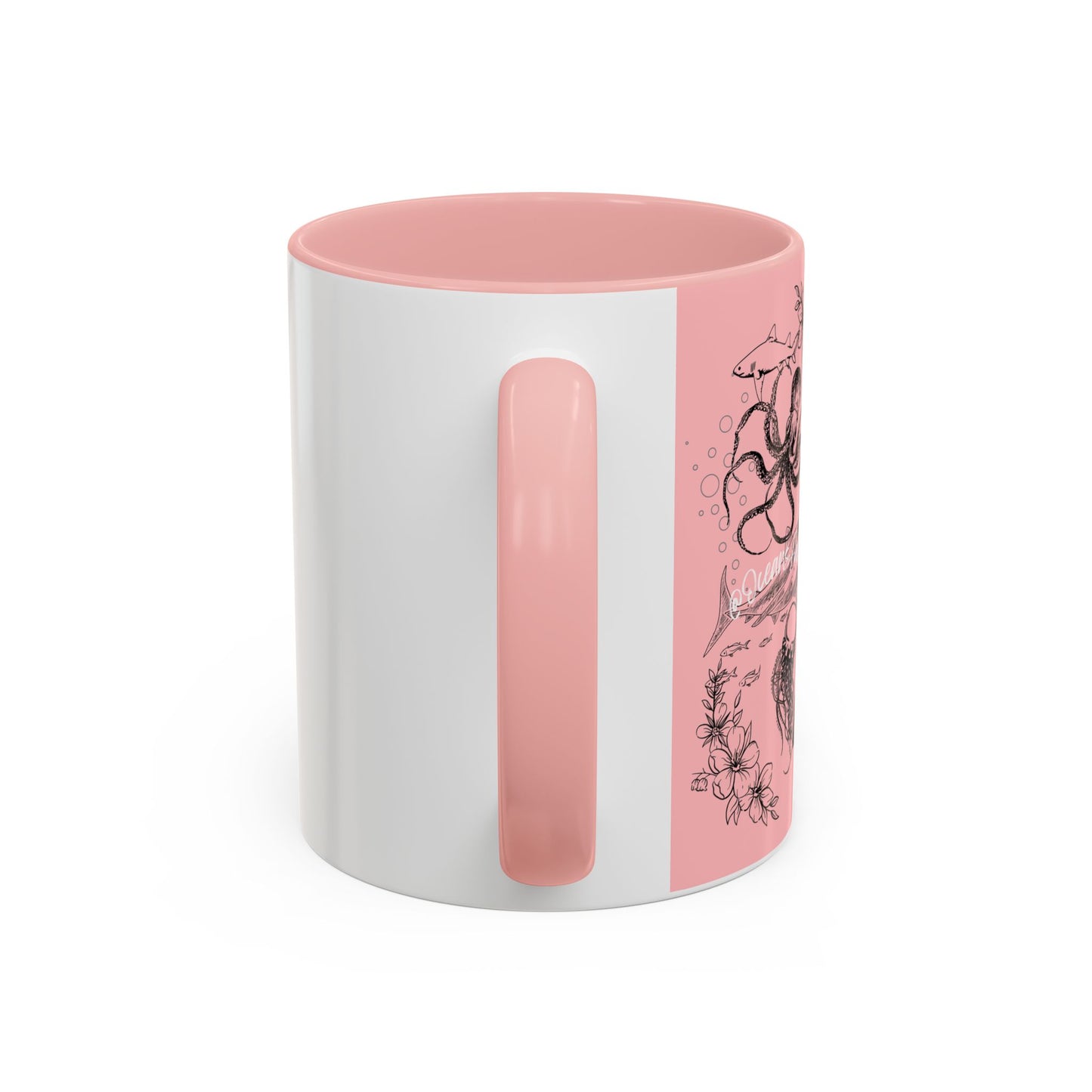 Minimal Pink Accent Coffee Mug | Accent Coffee Mug