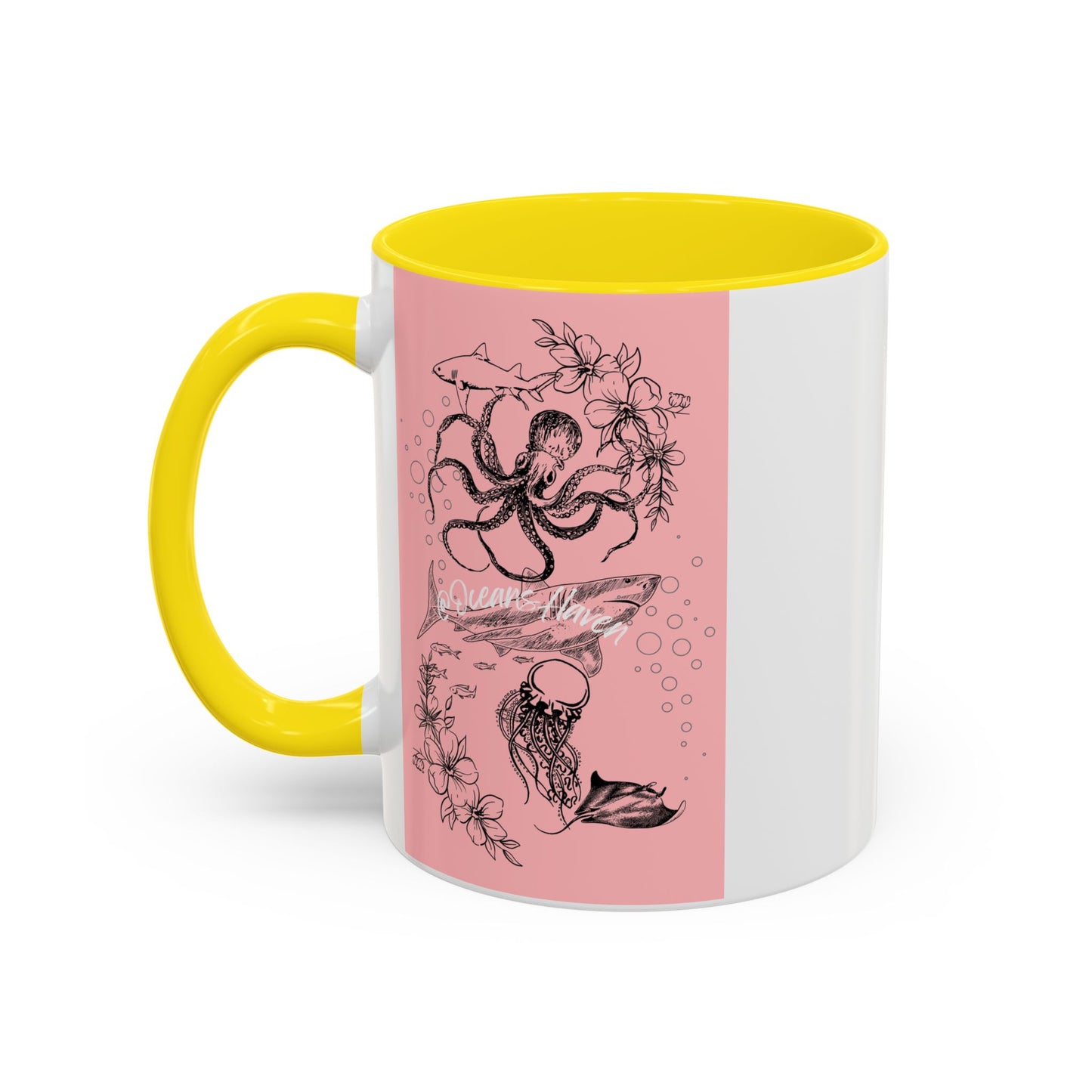 Minimal Pink Accent Coffee Mug | Accent Coffee Mug