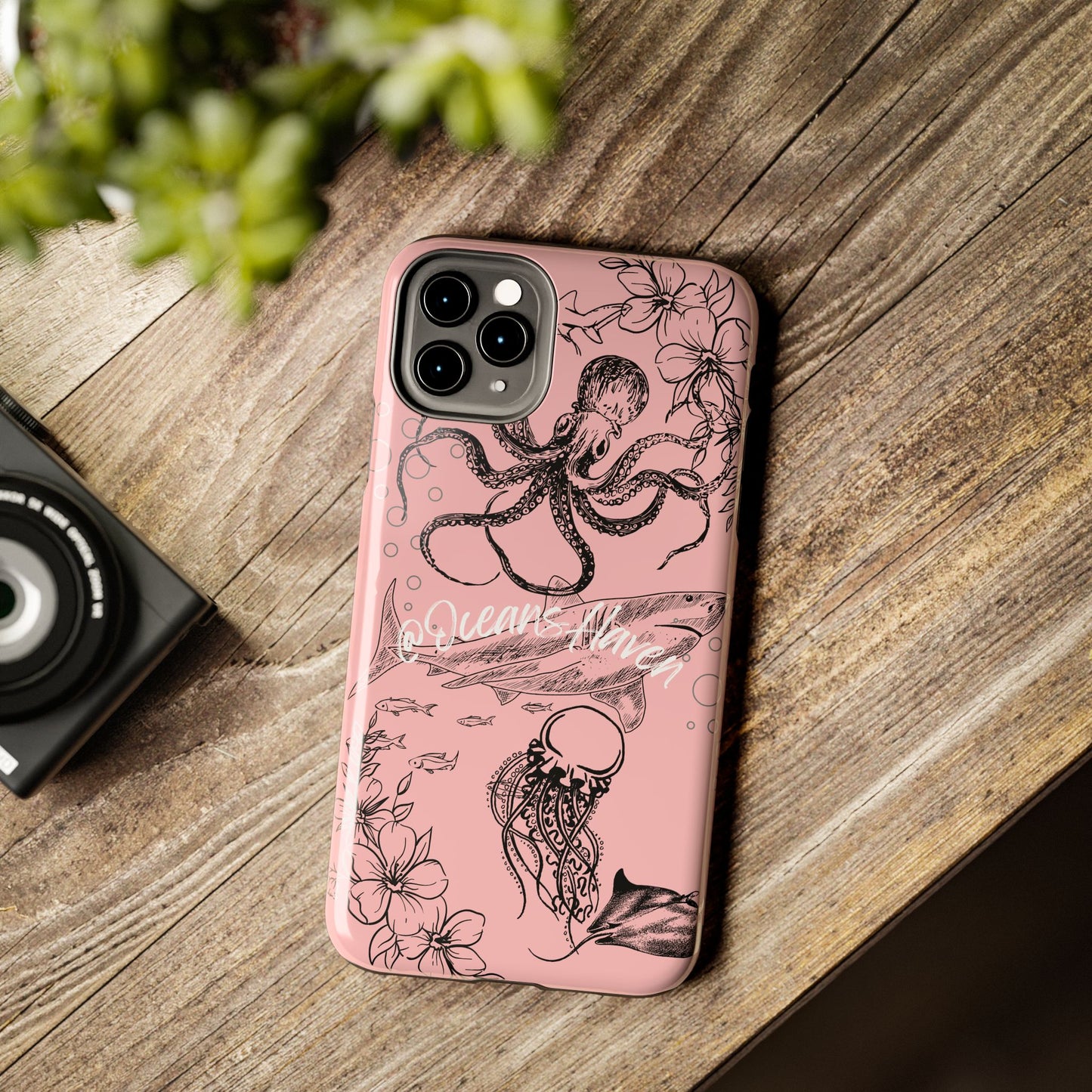 Light Pink Cute Ocean Animal iPhone Case