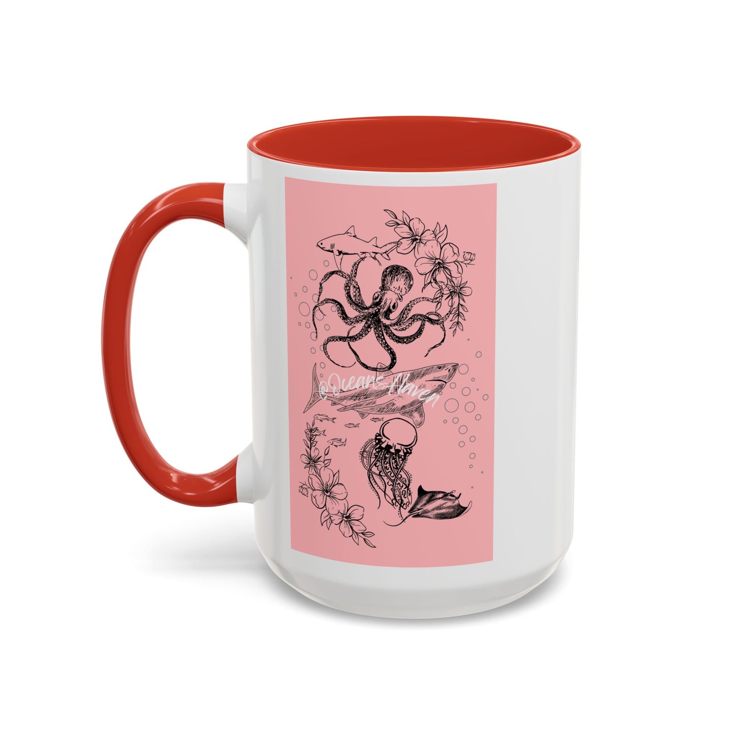 Minimal Pink Accent Coffee Mug | Accent Coffee Mug