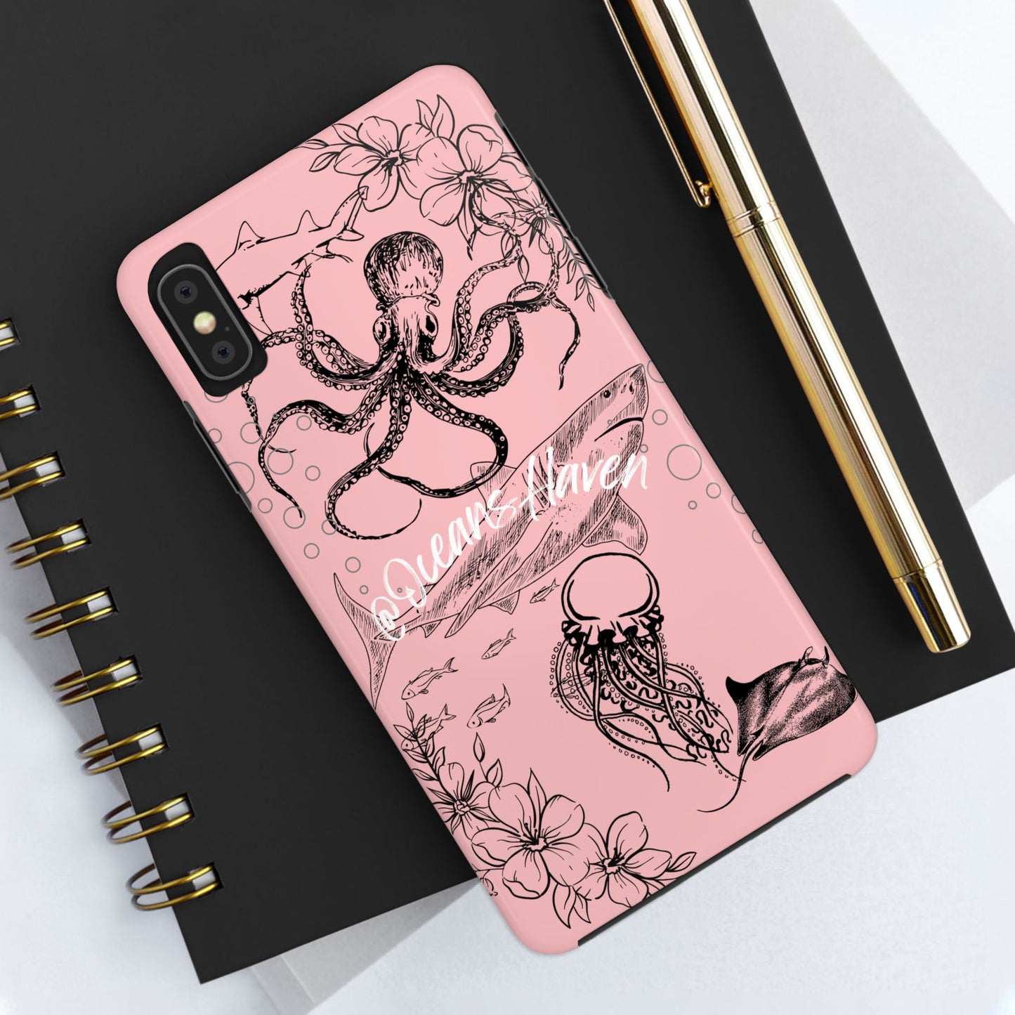 Light Pink Cute Ocean Animal iPhone Case