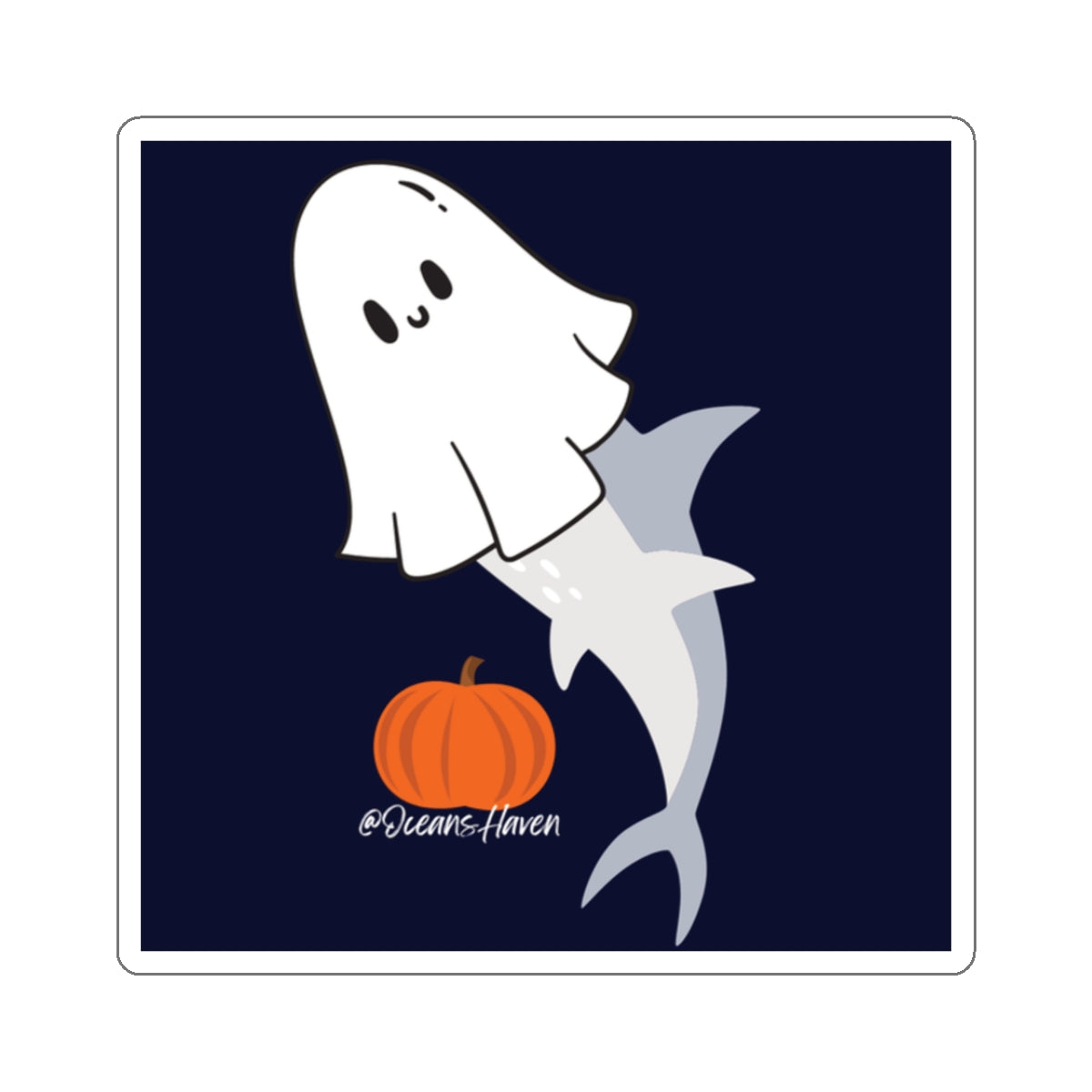 Cute Ghost Shark Sticker