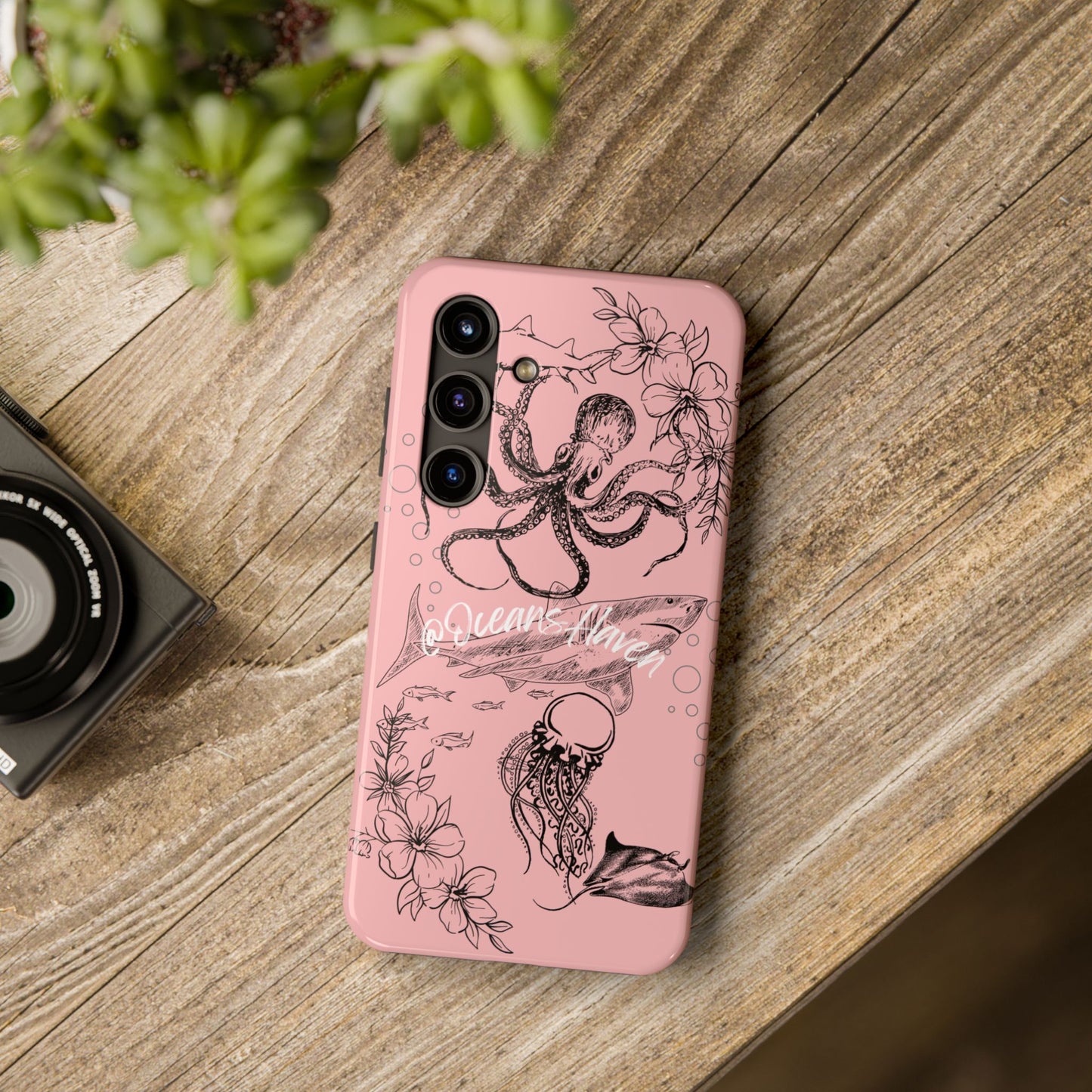 Light Pink Cute Ocean Animal iPhone Case