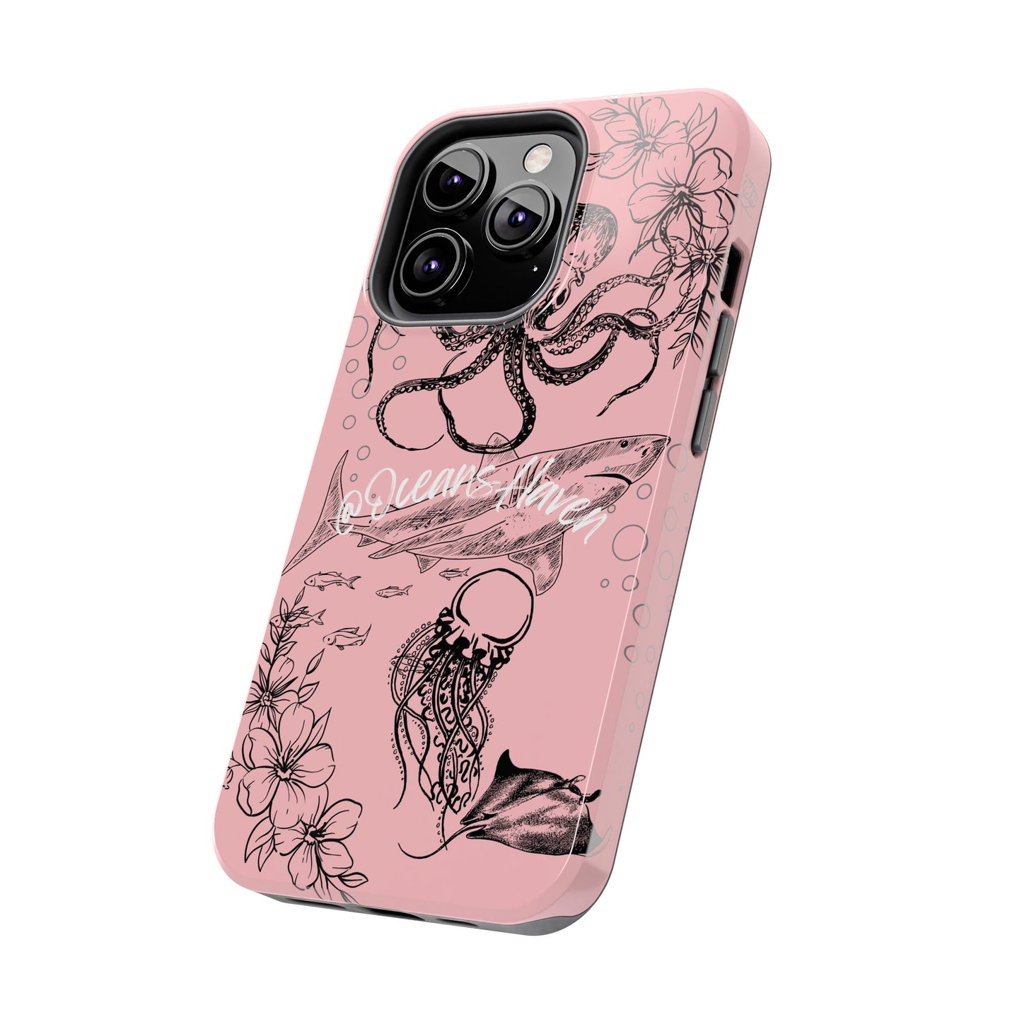 Light Pink Cute Ocean Animal iPhone Case