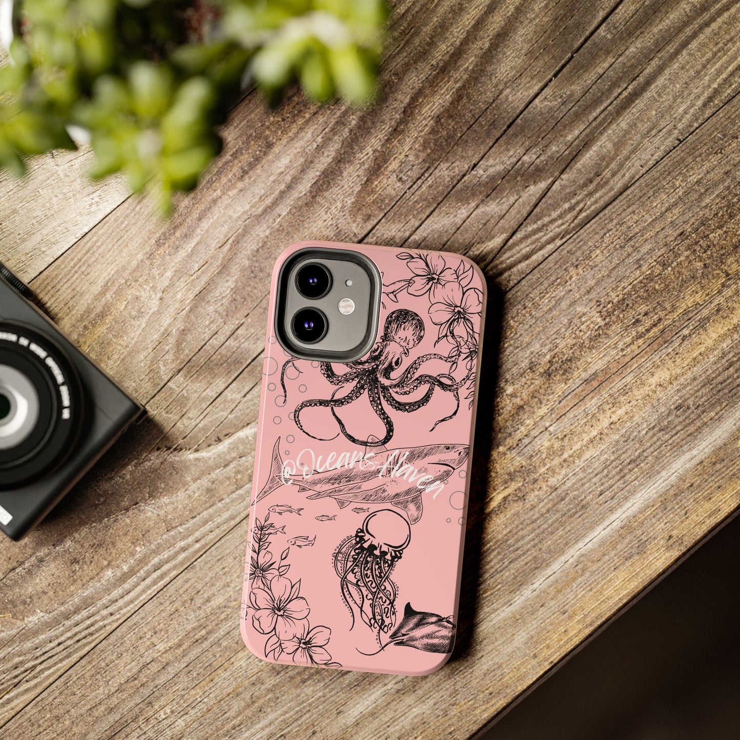 Light Pink Cute Ocean Animal iPhone Case