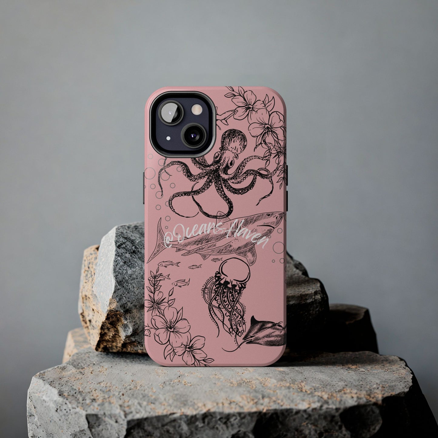 Light Pink Cute Ocean Animal iPhone Case