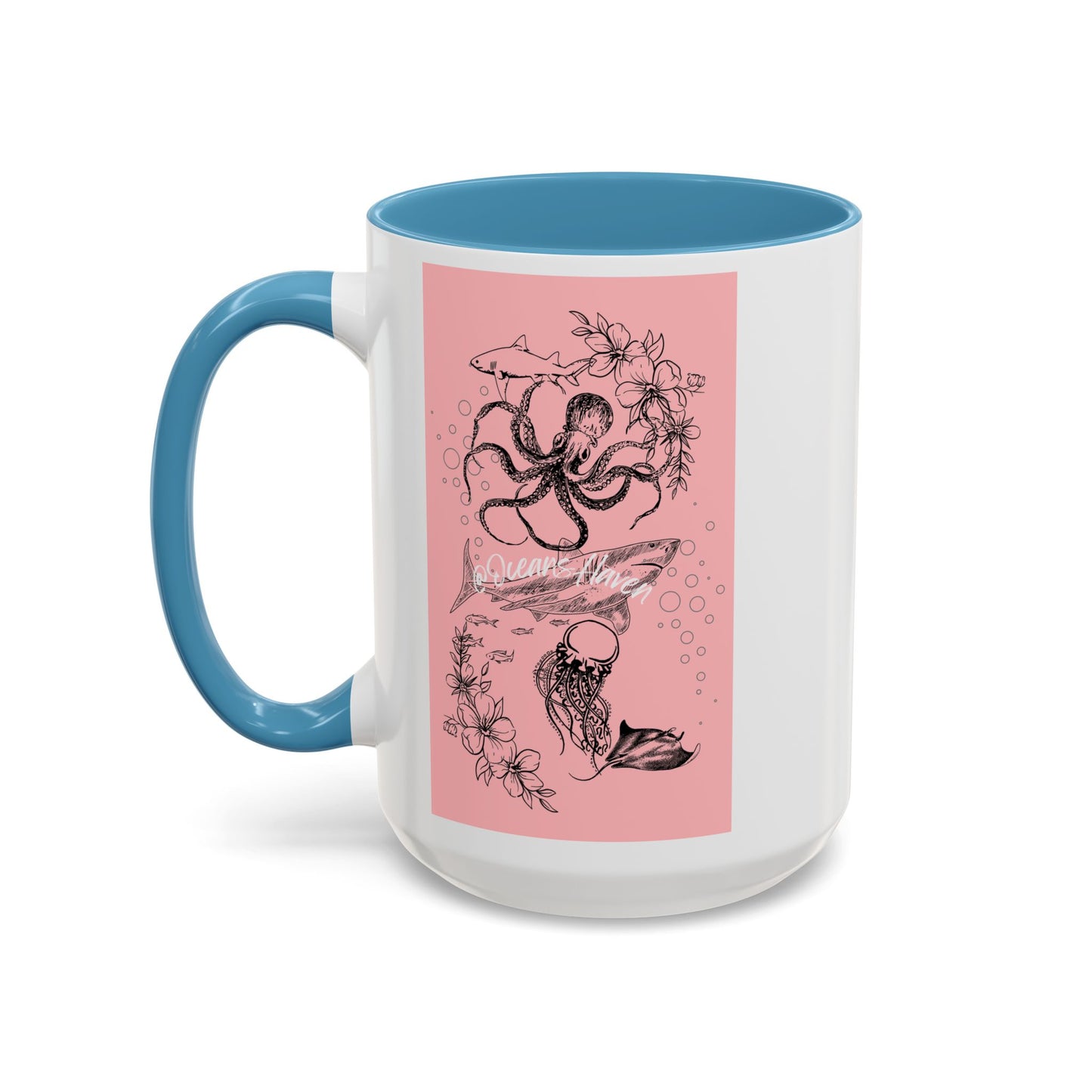 Minimal Pink Accent Coffee Mug | Accent Coffee Mug