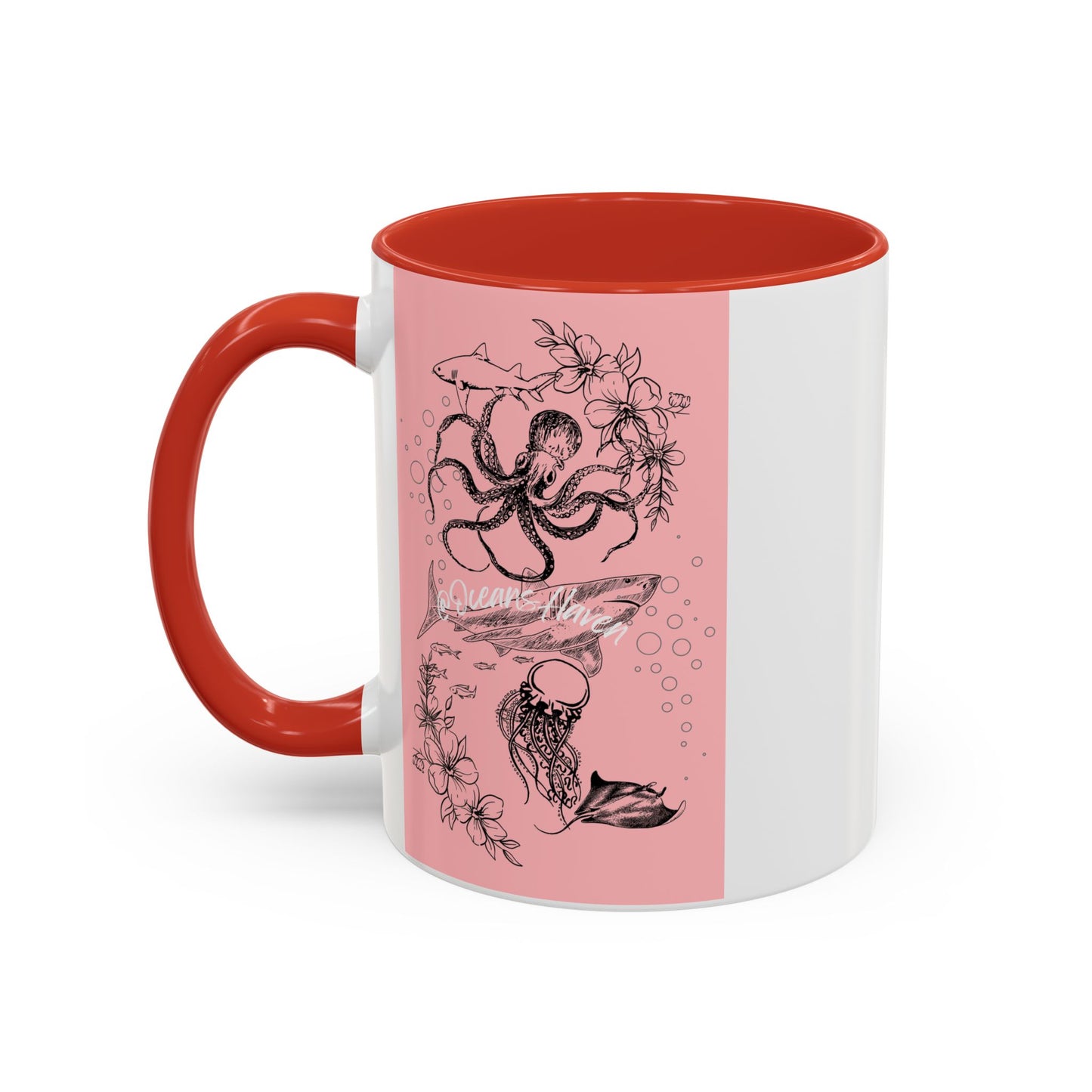 Minimal Pink Accent Coffee Mug | Accent Coffee Mug