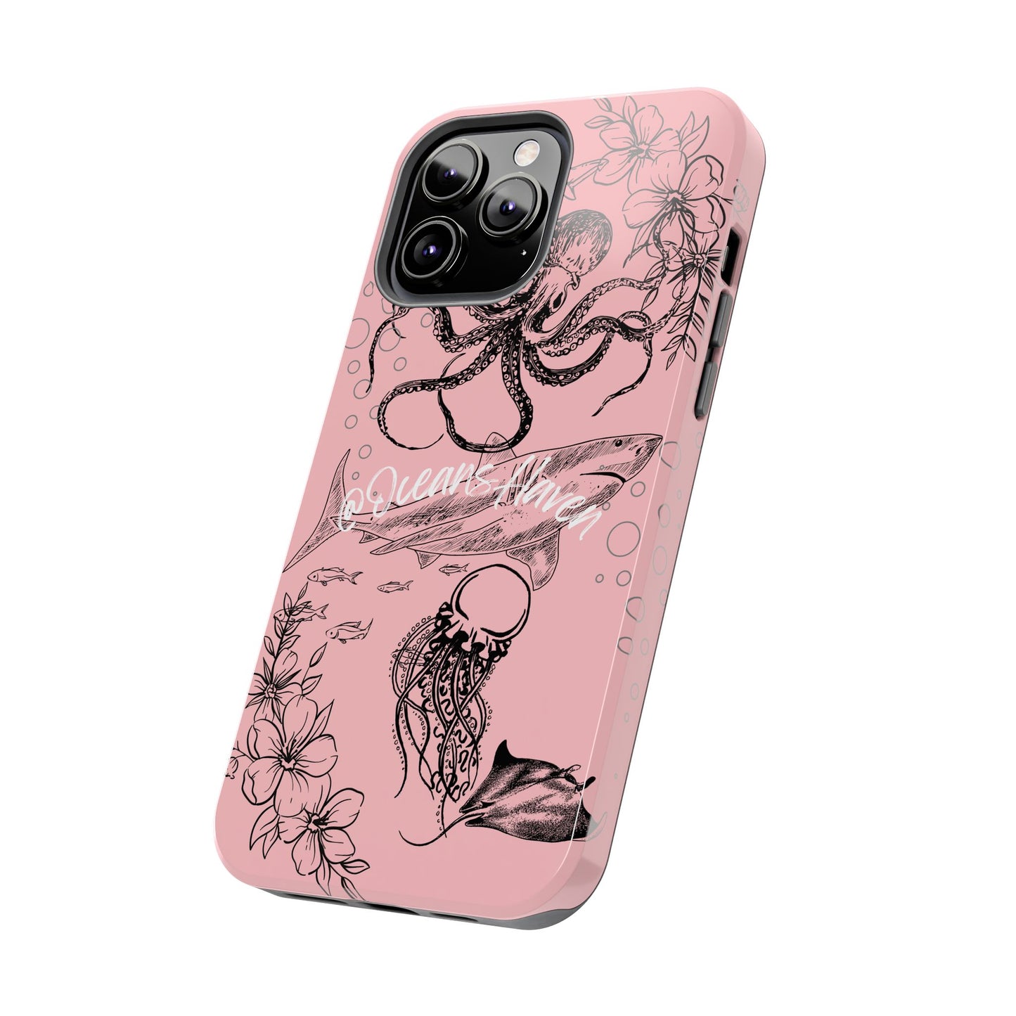 Light Pink Cute Ocean Animal iPhone Case