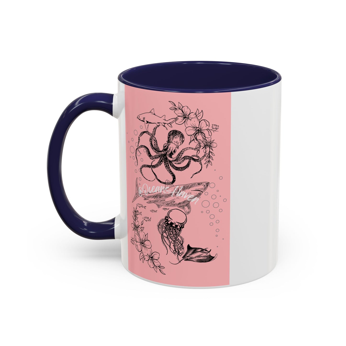 Minimal Pink Accent Coffee Mug | Accent Coffee Mug